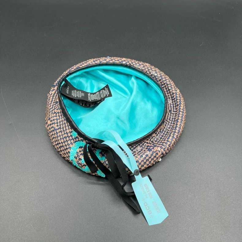 Gucci Gucci Size S Sequin logo beret hat 2502-Nextarrow Size ONE SIZE - 3 Thumbnail