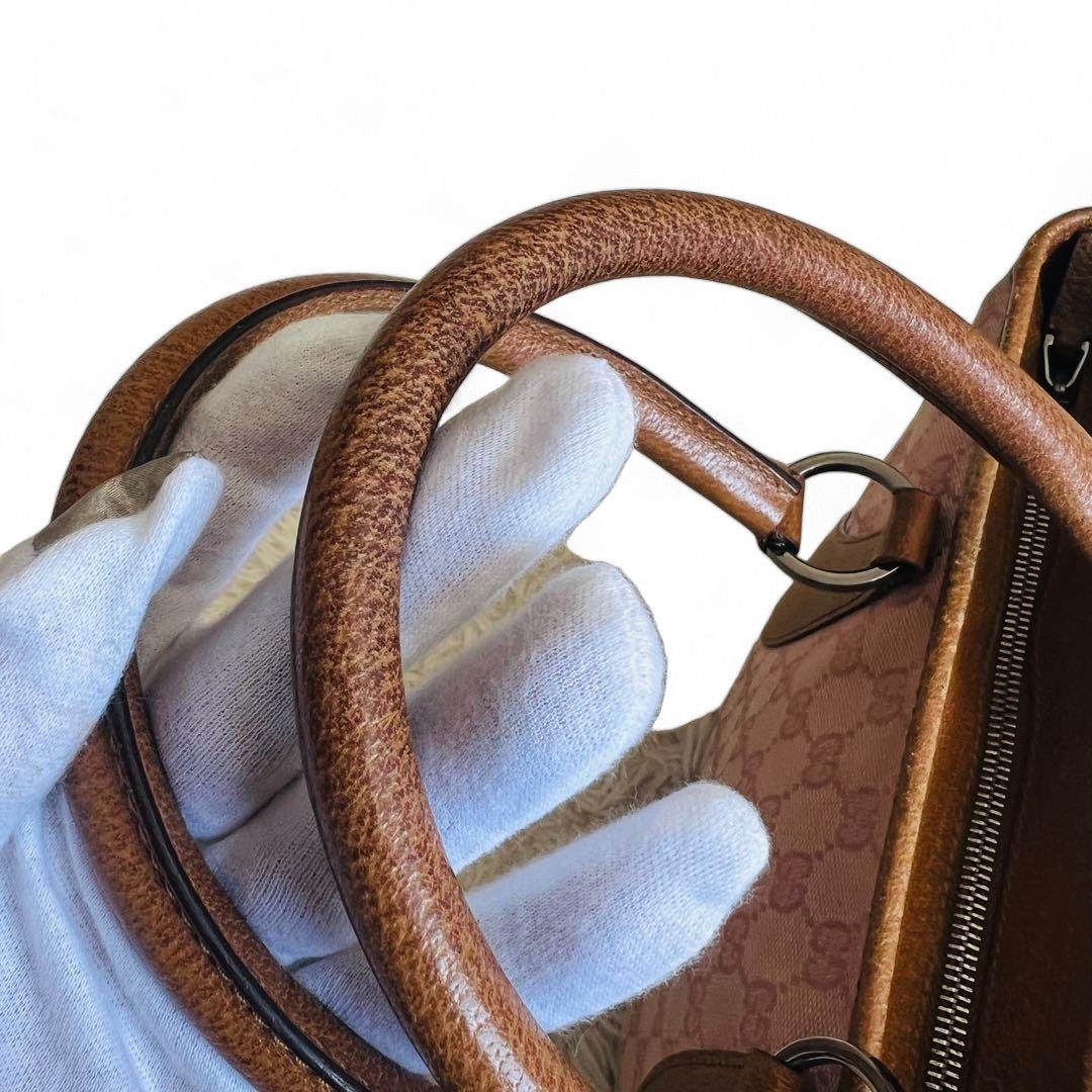 Gucci Gucci - Tote Bag Pink Purple Monogram Leather Canvas Size ONE SIZE - 6 Thumbnail