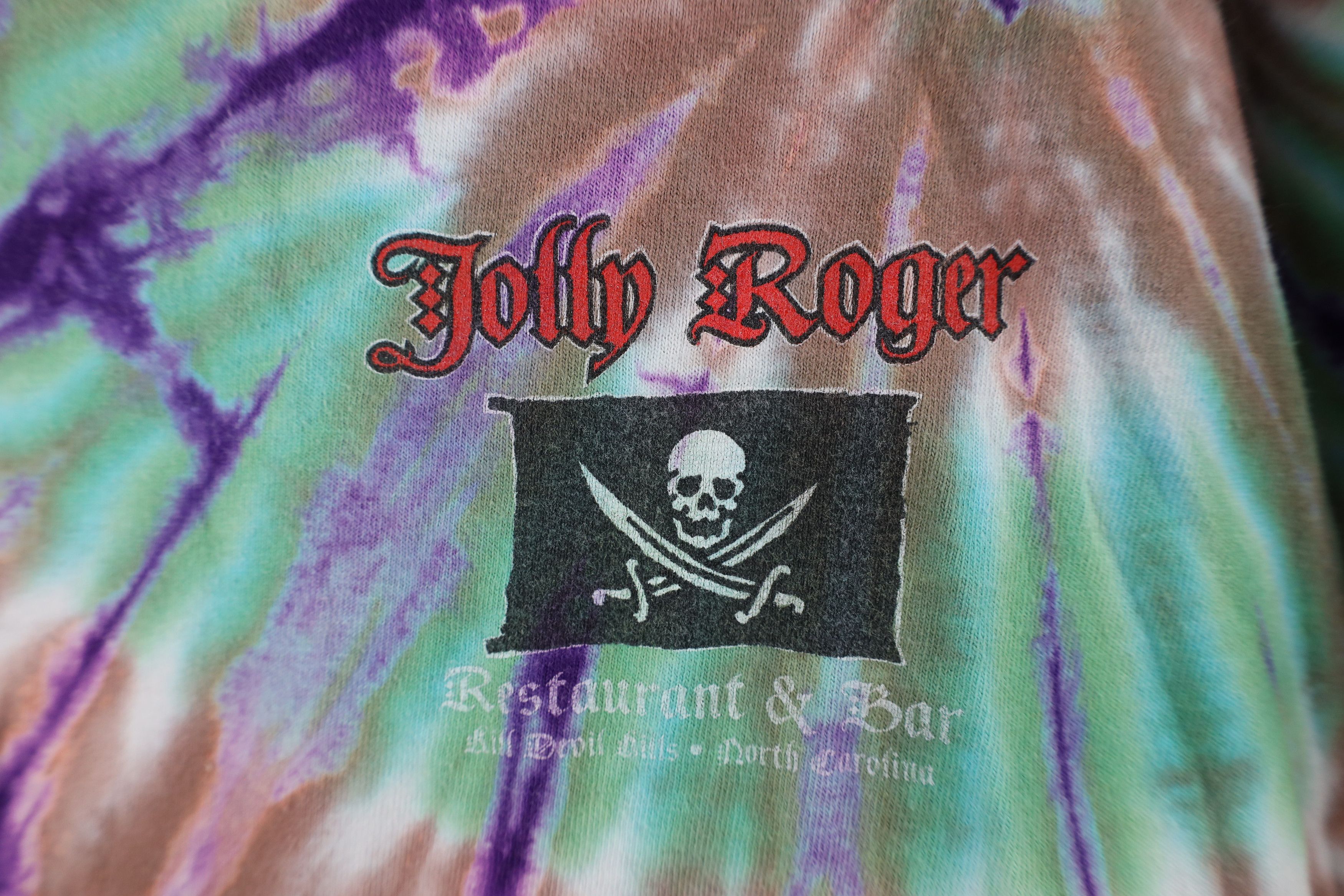 Vintage Vintage 90s Streetwear Roger Pirate Acid Wash T-Shirt USA Size US XL / EU 56 / 4 - 4 Thumbnail