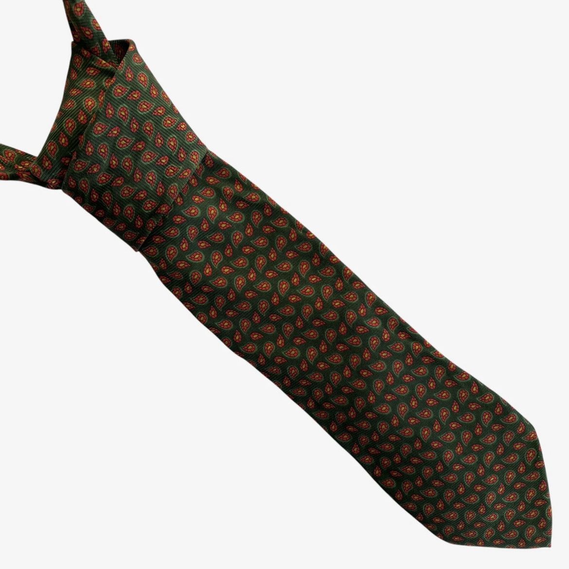 Ralph Lauren Vintage 90s Polo Ralph Lauren Paisley Print Green Silk Tie Size ONE SIZE - 1 Thumbnail