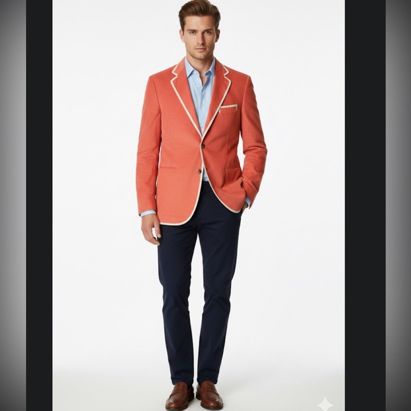 Christian Lacroix Christian Lacroix Coral Jacket with Cream Accents F52 Size US L / EU 52-54 / 3 - 2 Thumbnail