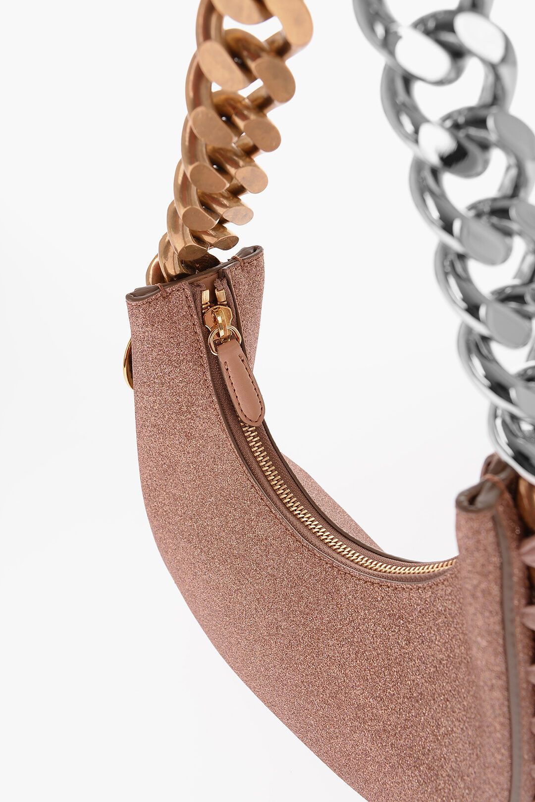 Stella McCartney og1mm0824 Size: OS / Glittered Faux Leather Mini Hobo Bag Size ONE SIZE - 5 Thumbnail