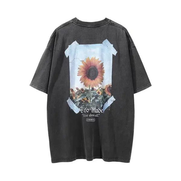Japanese Brand Furuya x Hada Sunflower plant print casual washed old tee Size US L / EU 52-54 / 3 - 1 Thumbnail