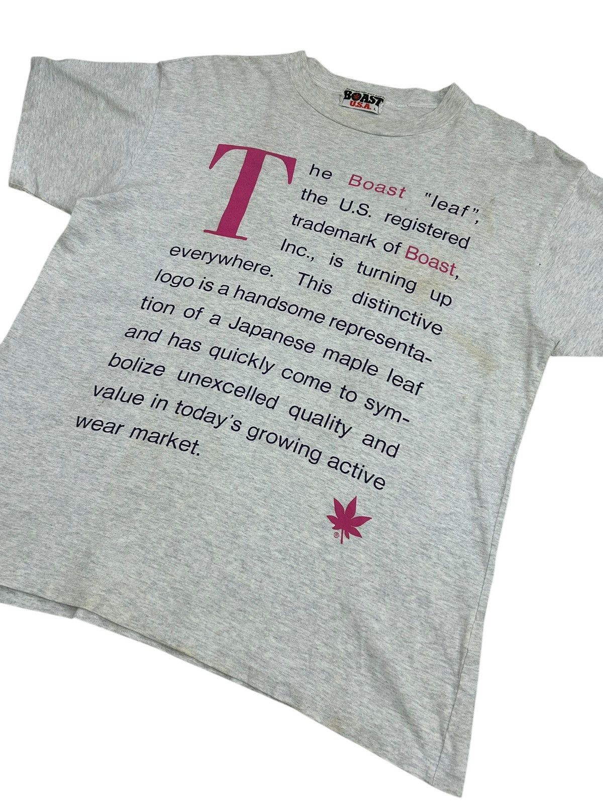 Vintage Vintage Tee Boast Art Qoutes Boast Maple Leaf Stoner Size US M / EU 48-50 / 2 - 2 Thumbnail