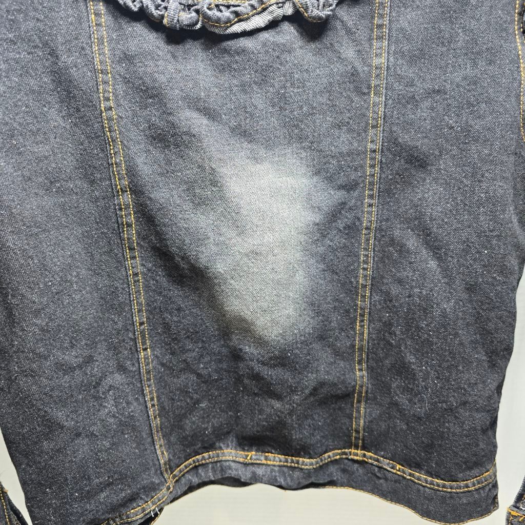 The Unbranded Brand Girls Mud Kingdom Black Ruffle Jean Jacket Size 10 Size M / US 6-8 / IT 42-44 - 10 Thumbnail