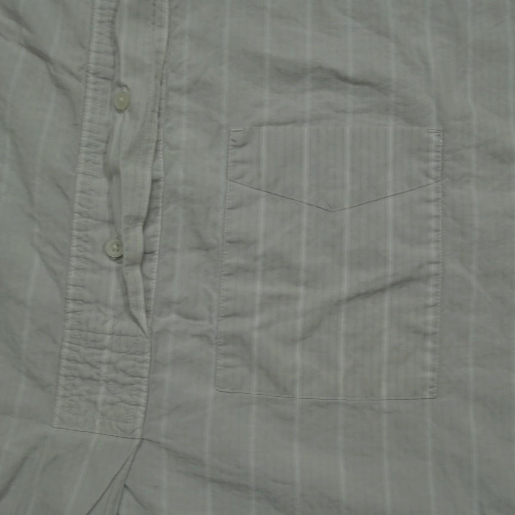 Everlane Everlane Shirt Womens 14 Grey White Striped Top Banded Collar Henley Button-Up Casual Long Sleeve Cotton Regular Vintage No? Size XL / US 12-14 / IT 48-50 - 4 Thumbnail