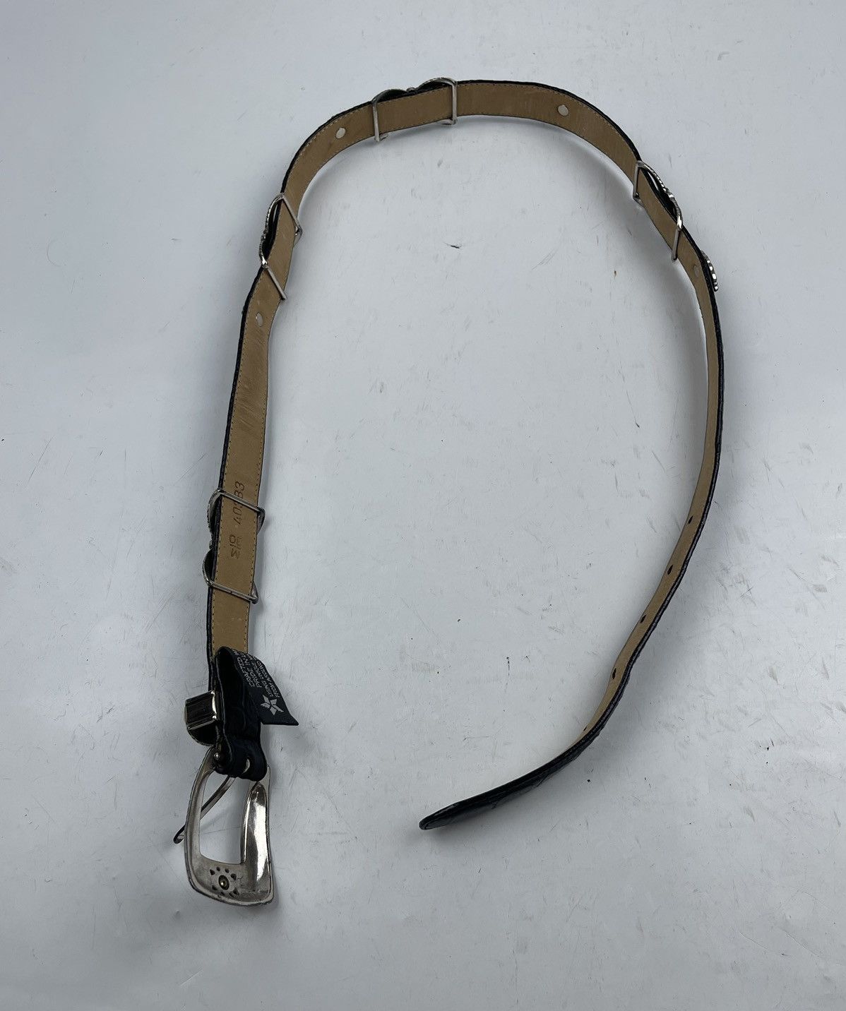 Brighton vintage studded leather belt tc27 Size 30 - 4 Thumbnail