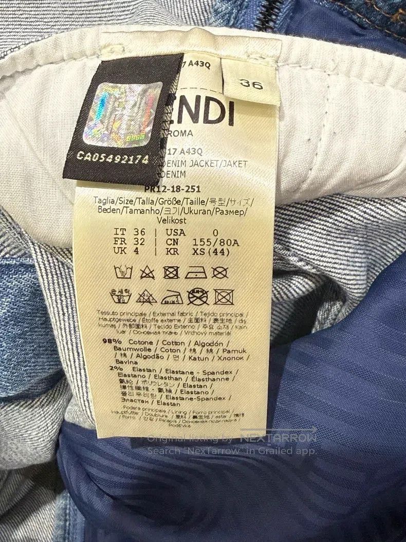 Fendi Fendi Beach Sequin Letter Logo Embroidered Denim Jacket Size XXS / US 00 / IT 34 - 6 Thumbnail