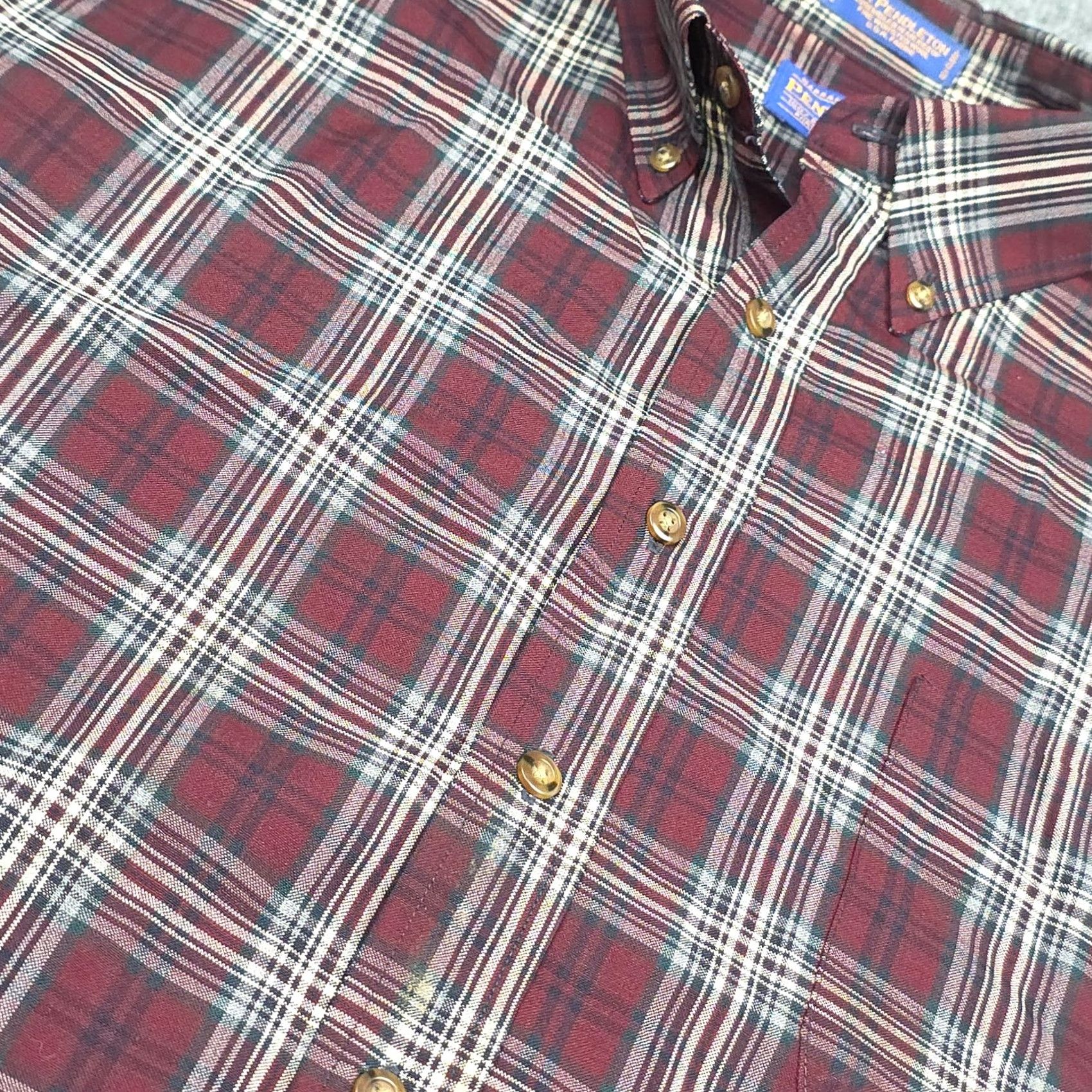 Pendleton VINTAGE Pendleton Sir Pendleton Shirt Men's Medium Red Plaid Fine Worsted Wool Shirt Size US M / EU 48-50 / 2 - 2 Thumbnail