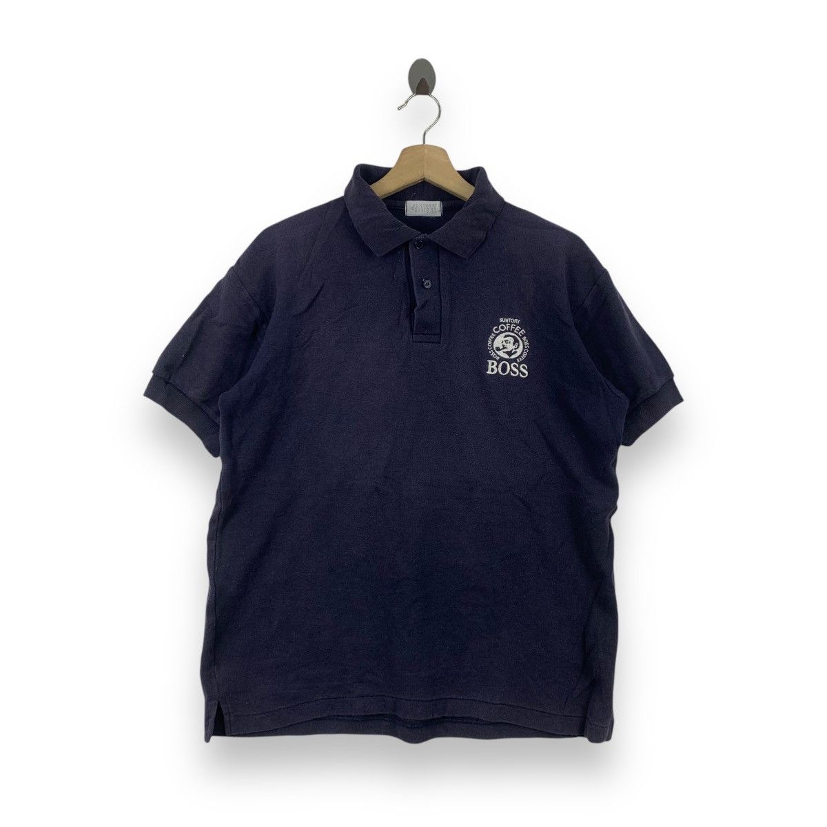 Vintage Vintage BOSS COFFEE SUNTORY Original Design Polo Tee Shirt Size US L / EU 52-54 / 3 - 1 Thumbnail