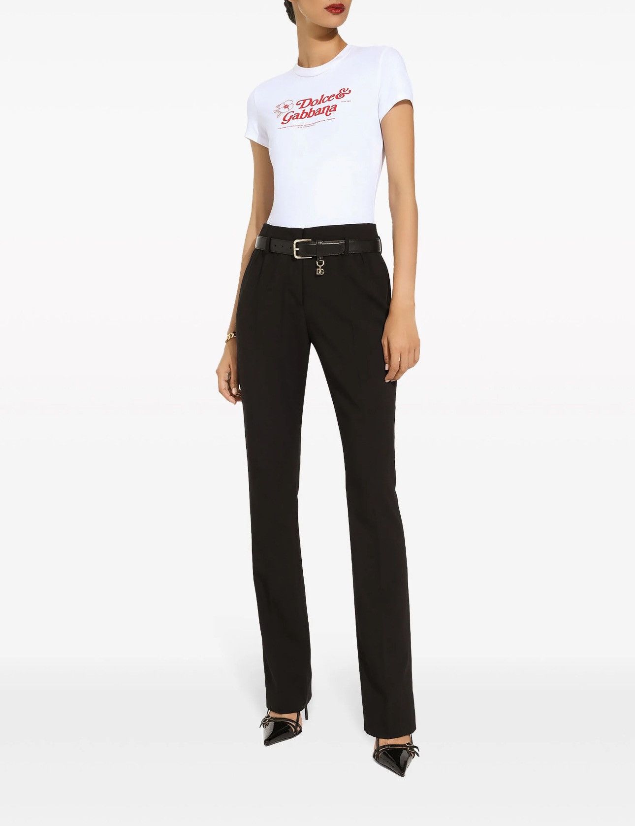 Dolce & Gabbana Last Dolce & Gabbana White Logo Printed Top Size XXS / US 00 / IT 34 - 3 Thumbnail