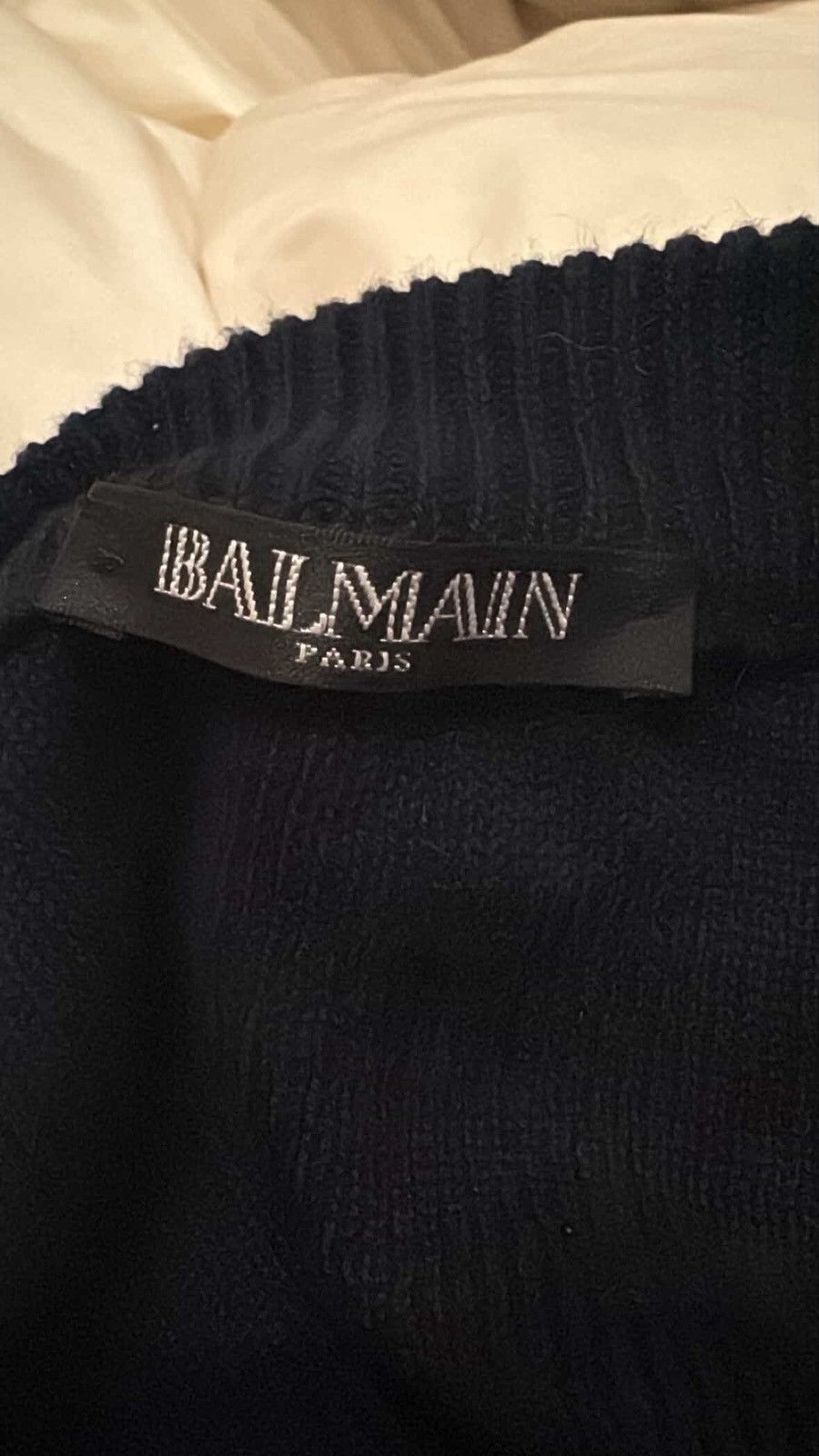 Balmain Balmain Sweater Navy with shiny silver stripes UNISEX Size US L / EU 52-54 / 3 - 5 Thumbnail