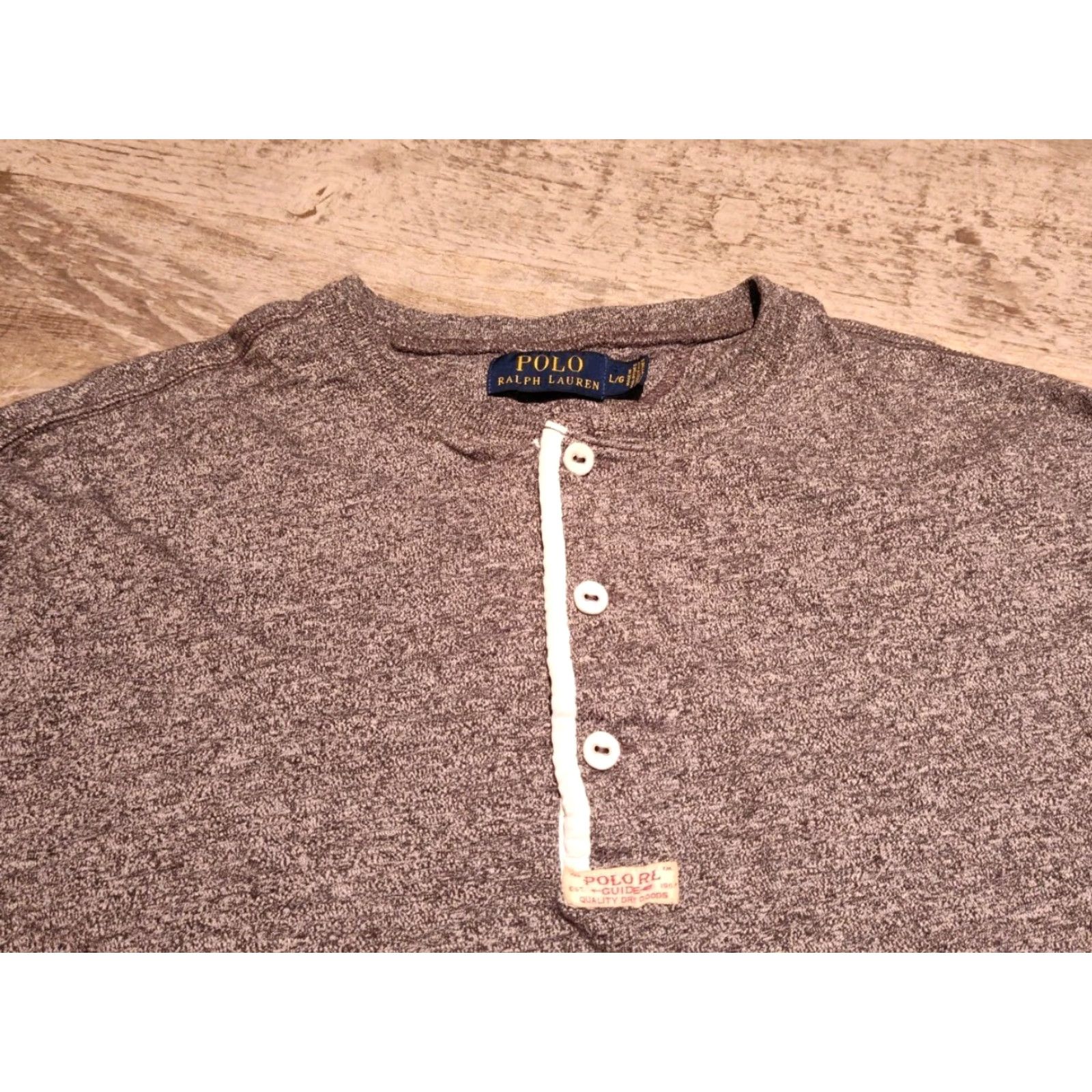 Ralph Lauren Polo Ralph Lauren Guide Shirt Men L Long Sleeve Crew Neck Heathered Gray Classic Size US L / EU 52-54 / 3 - 3 Thumbnail