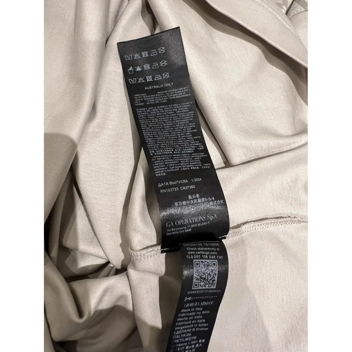 Giorgio Armani GIORGIO ARMANI Cursive brand-print cotton T-shirt Size US XXL / EU 58 / 5 - 10 Thumbnail