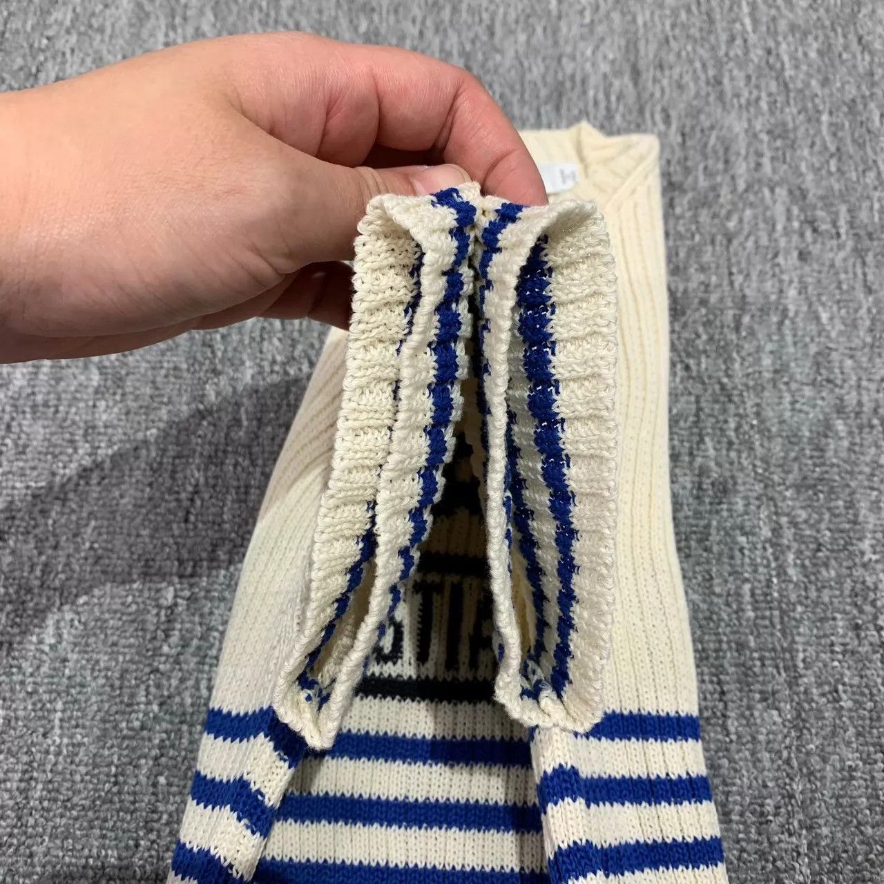 Dior Dior White & Blue Striped Pentagram Knit Short Sleeve 95 New Size S / US 4 / IT 40 - 9 Thumbnail
