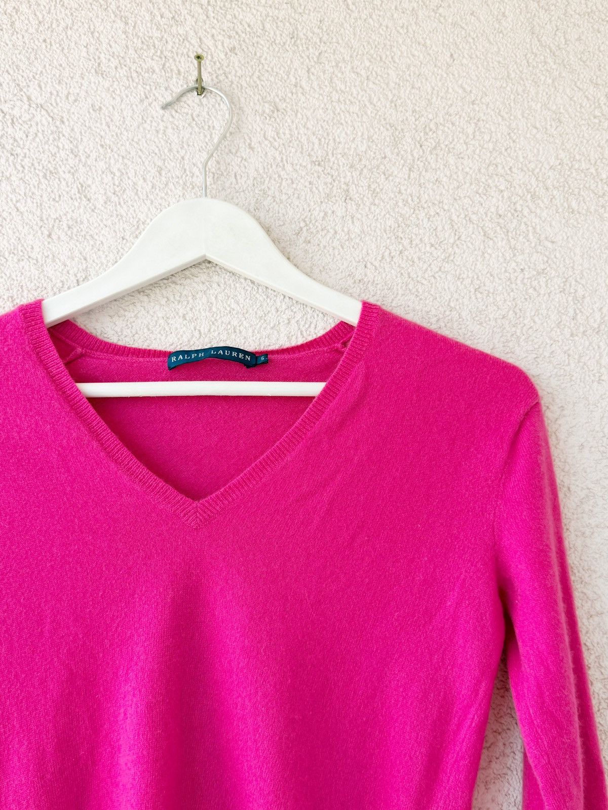 Polo Ralph Lauren Ralph Lauren Pink Cashmere Sweater V-Neck Size S Luxury Size S / US 4 / IT 40 - 3 Thumbnail