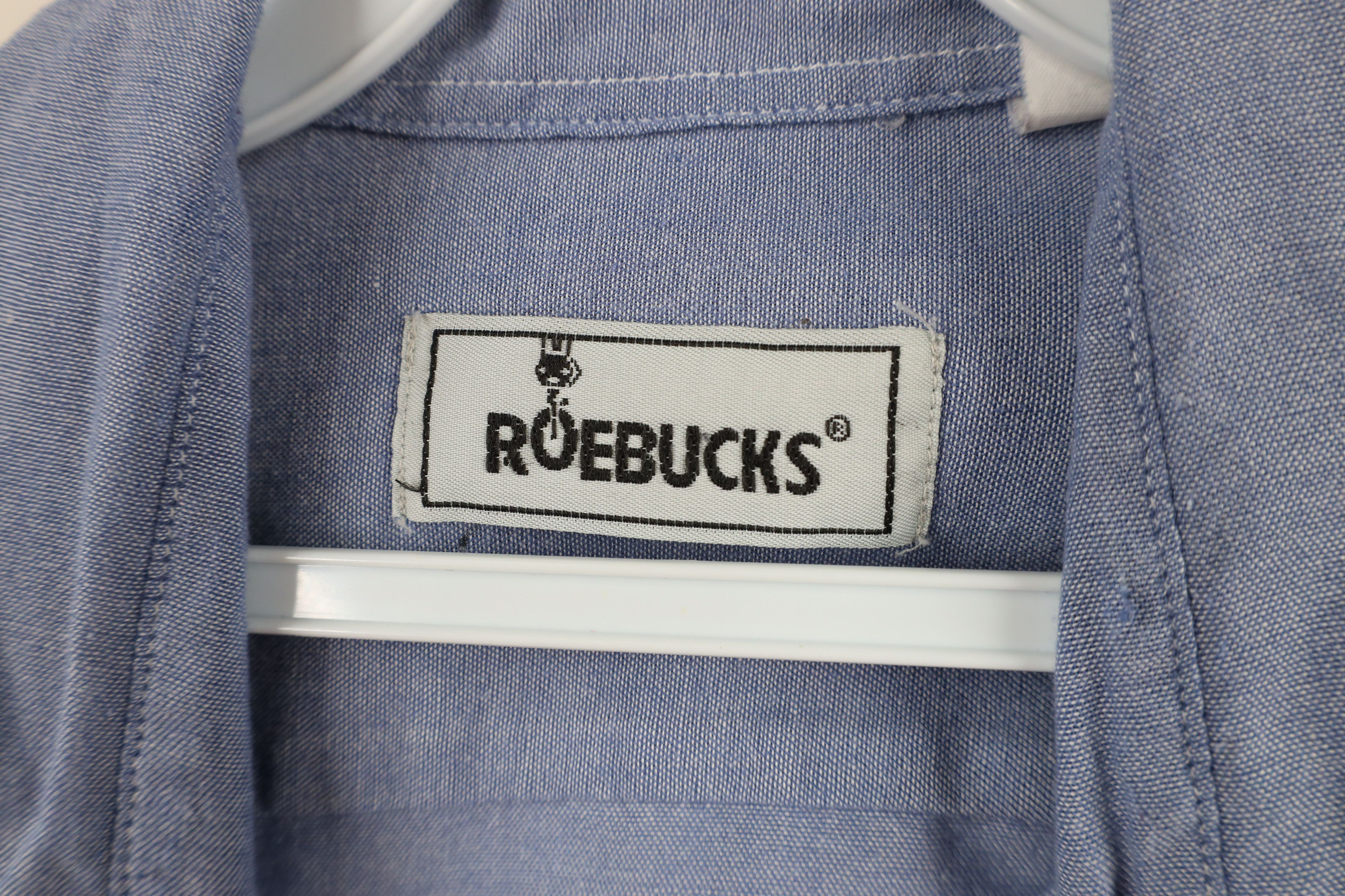 Vintage Vintage 90s Streetwear Chambray Workwear Button Shirt Blue Size US L / EU 52-54 / 3 - 13 Thumbnail