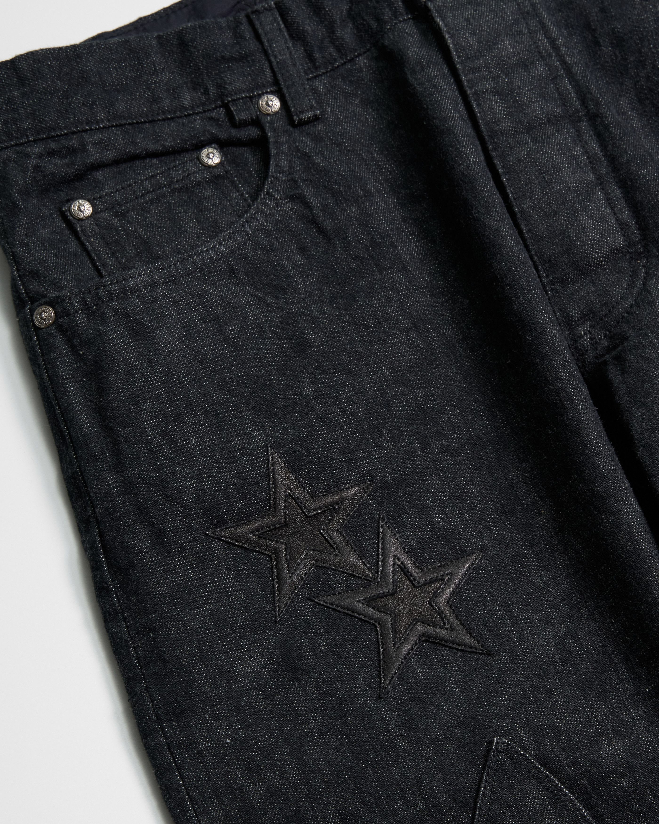 Chrome Hearts CHROME HEARTS Black Double Knee Star Patches Denim Size US 34 / EU 50 - 3 Thumbnail