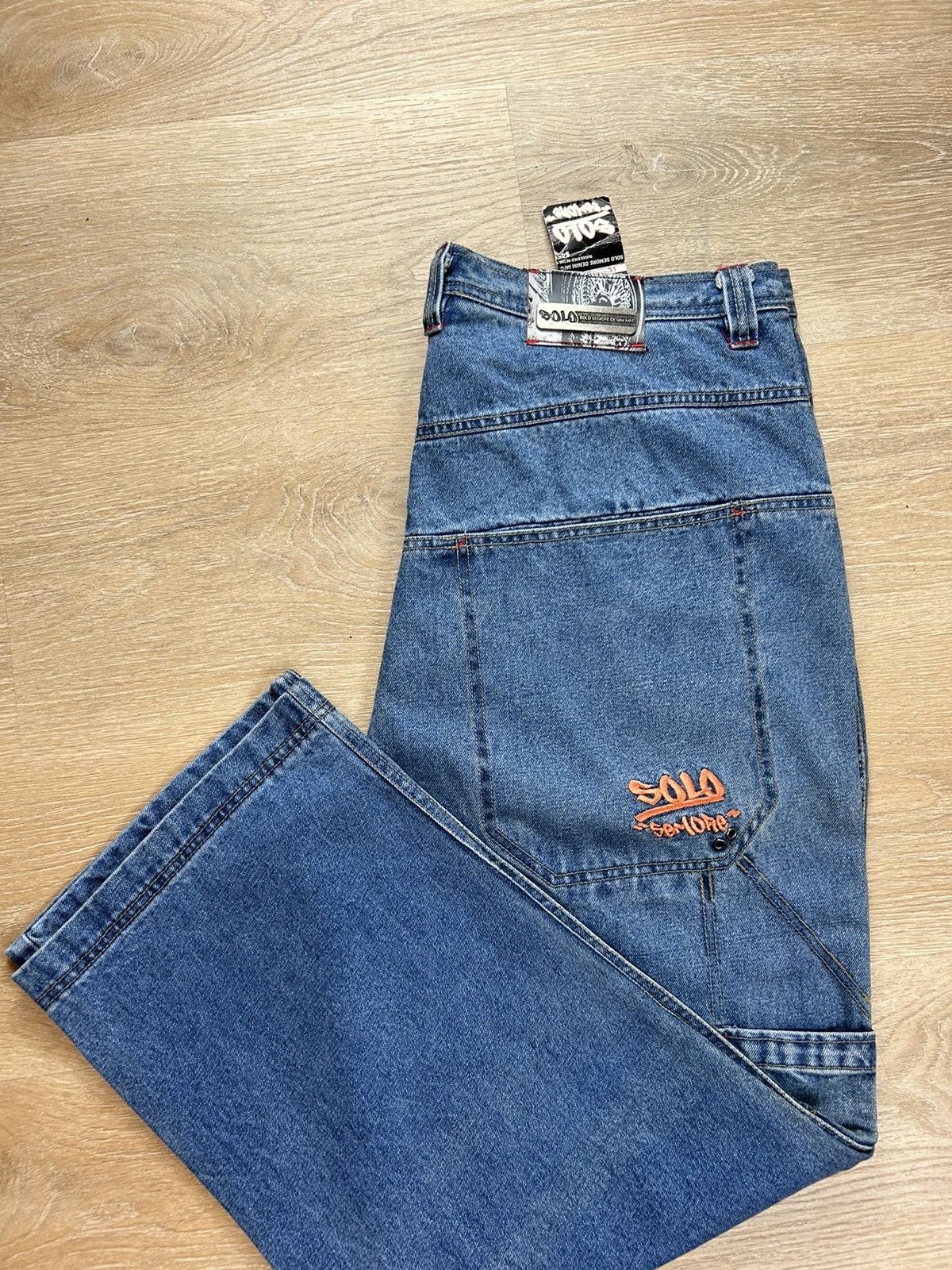 image of Jnco x Vintage Solo Baggy Jeans in Blue Wash, Men's (Size 40)