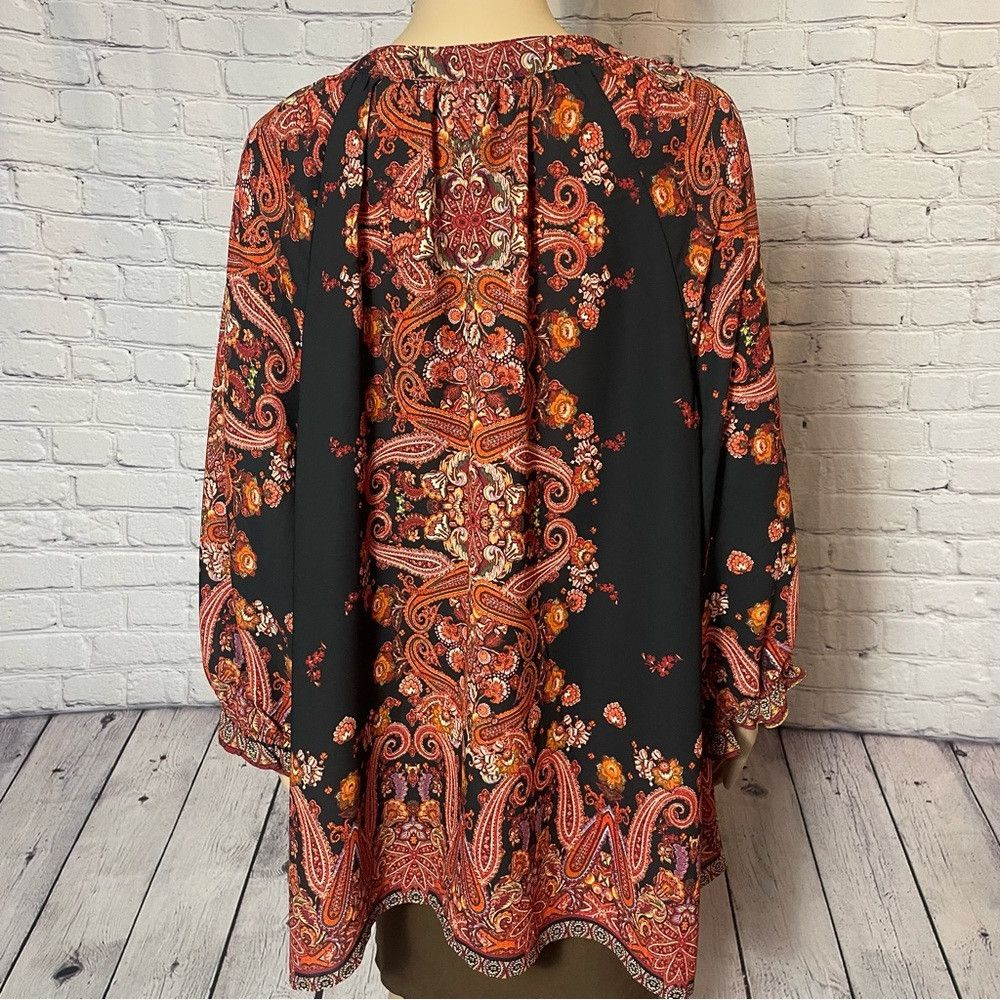 Other NWT New Figueroa & Flower Paisley Placement Print 3/4 Sleev Size 3XL / US 20-22 - 7 Thumbnail