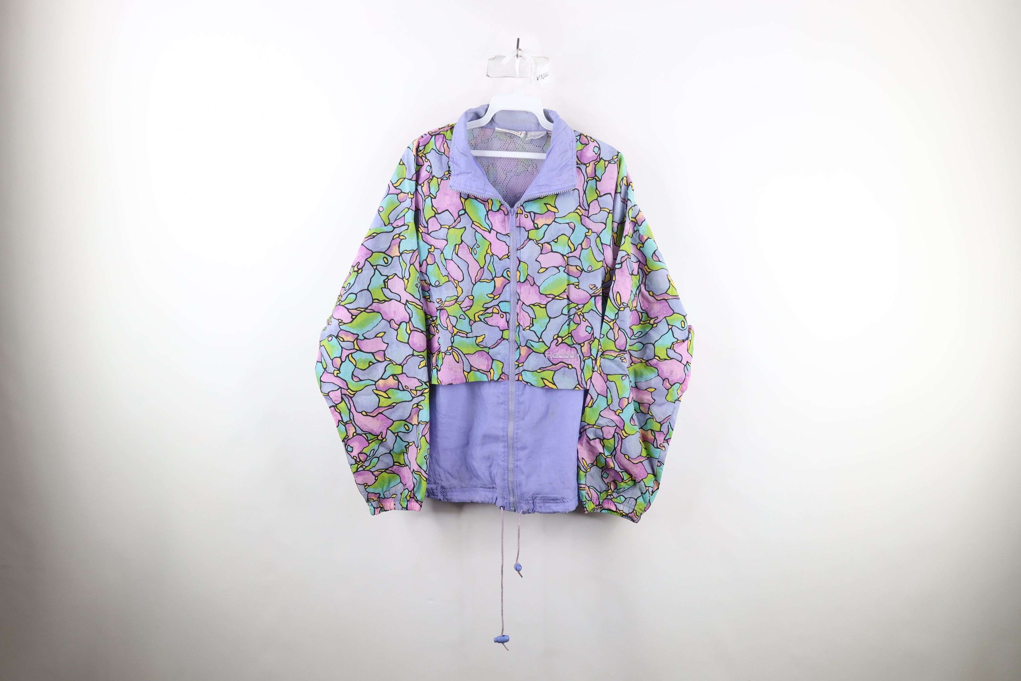 ジャケット・アウター 90s Euro label psychedelic geometric y2k Vintage 90s Colorful Geometric Print Sequin Encrusted Jacket
