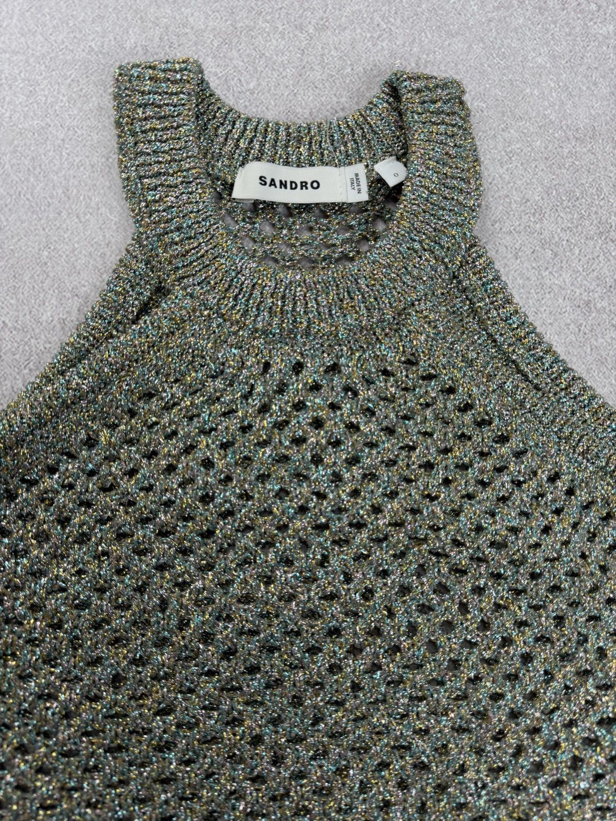 Sandro Sandro Cropped Crochet Top Multicolor Size 0 Size XS / US 0-2 / IT 36-38 - 4 Thumbnail