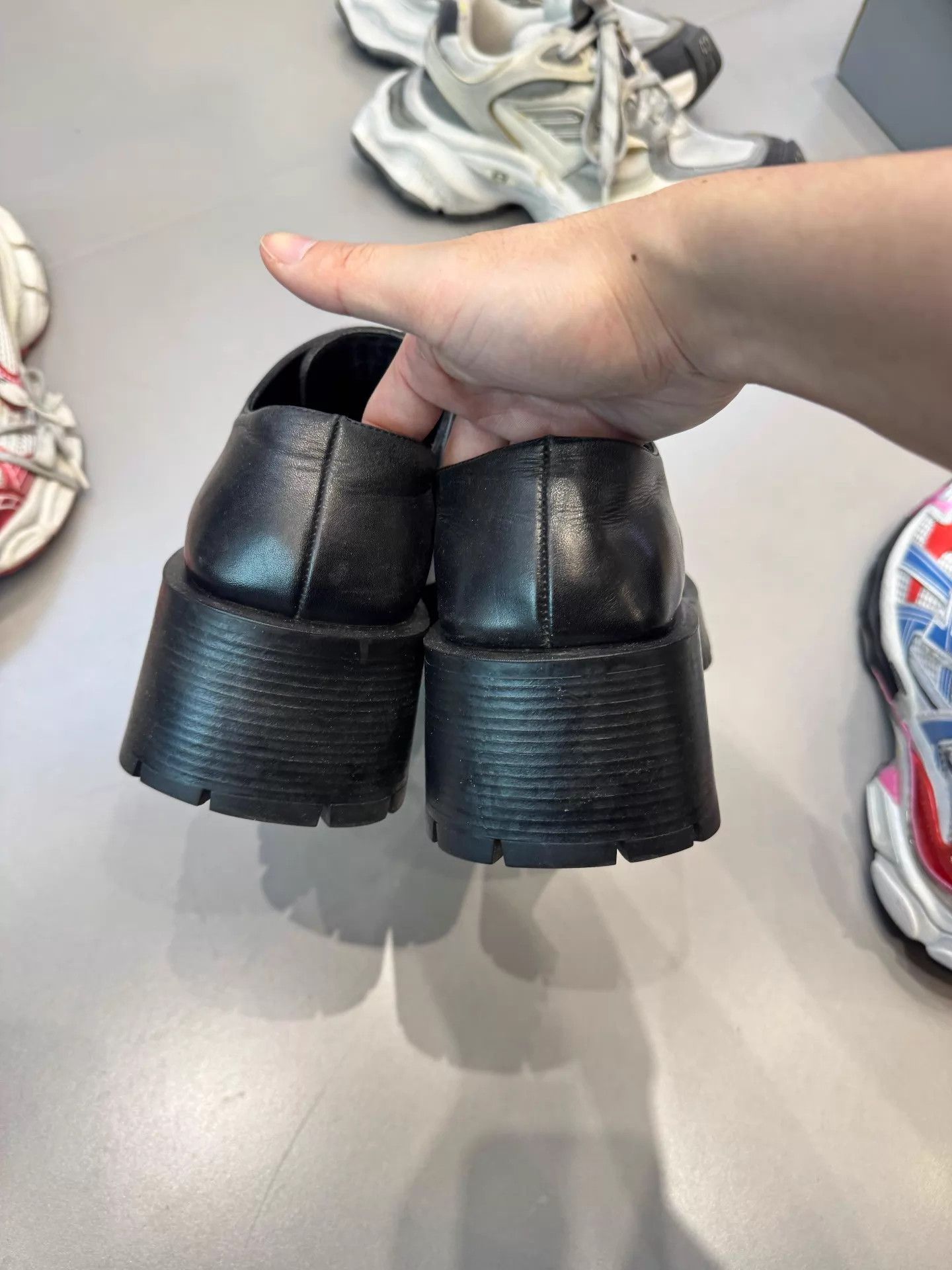 Balenciaga Balenciaga Trooper Square Toe Leather Thick Sole Black 41 Size US 8 / EU 41 - 6 Thumbnail