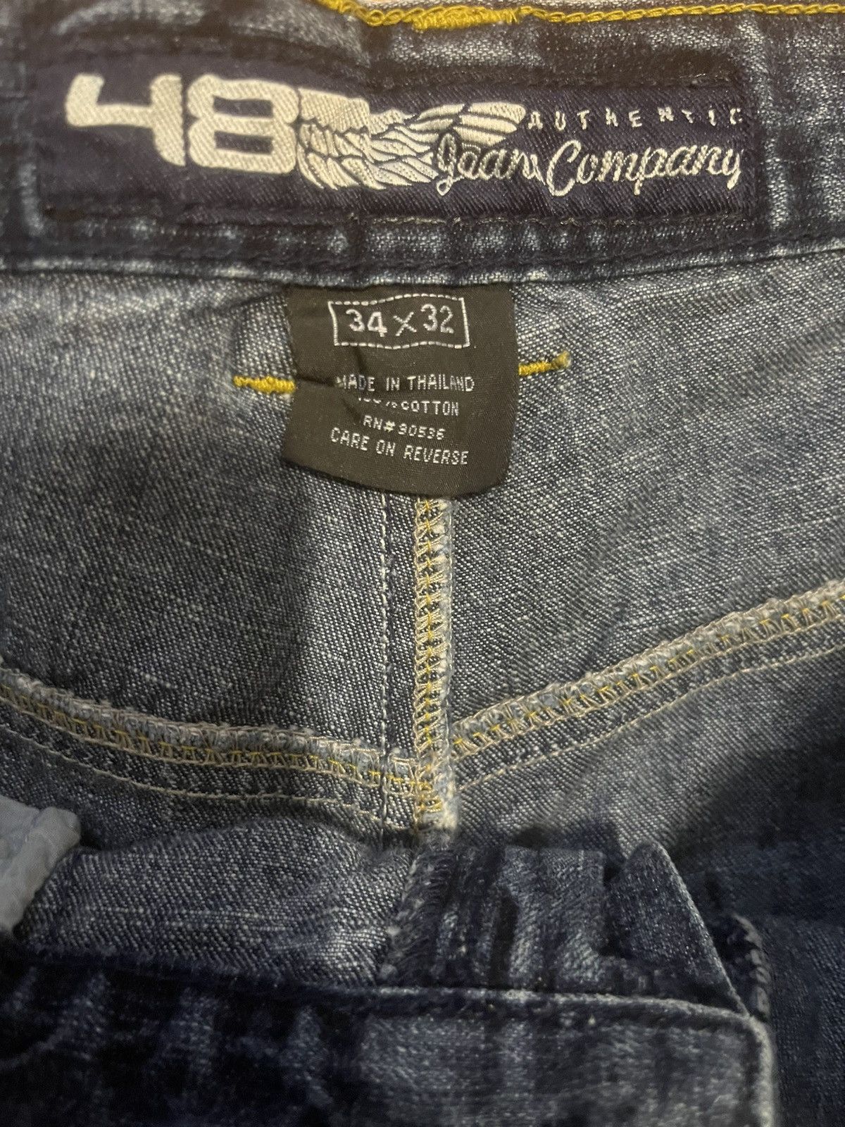 Vintage 48 Authentic Jeans Company Vintage Hip Hop Blue Jeans Sz 34 Size US 34 / EU 50 - 3 Thumbnail