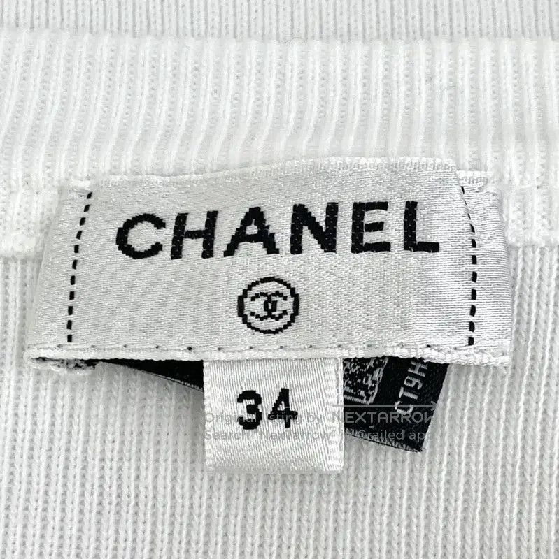 Chanel Chanel White Cotton T-Shirt with Floral Design . Size XXS / US 00 / IT 34 - 6 Thumbnail