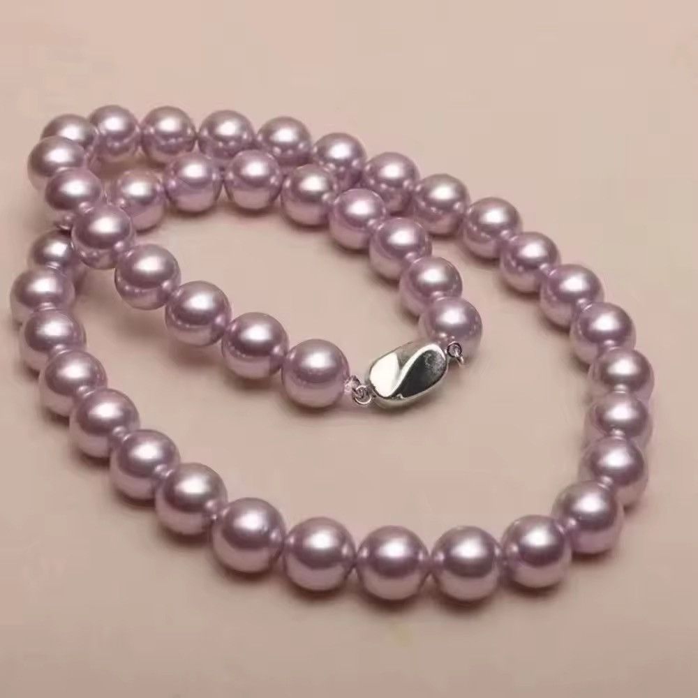 Vintage Luxury Shine Lilac Pearls Necklace Chain Size ONE SIZE - 2 Thumbnail