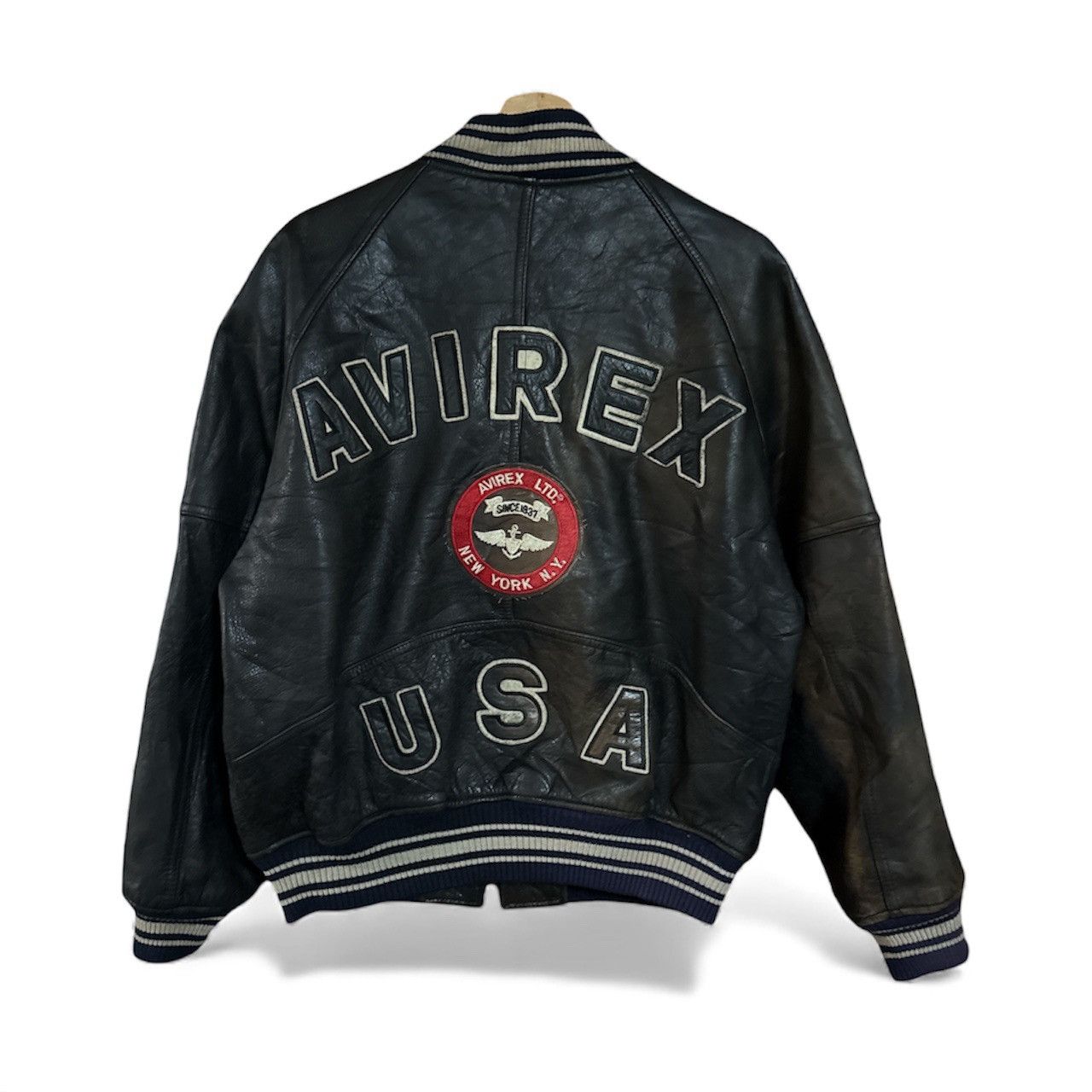 Avirex AVIREX USA Leather Varsity Jacket Size US M / EU 48-50 / 2 - 1 Thumbnail