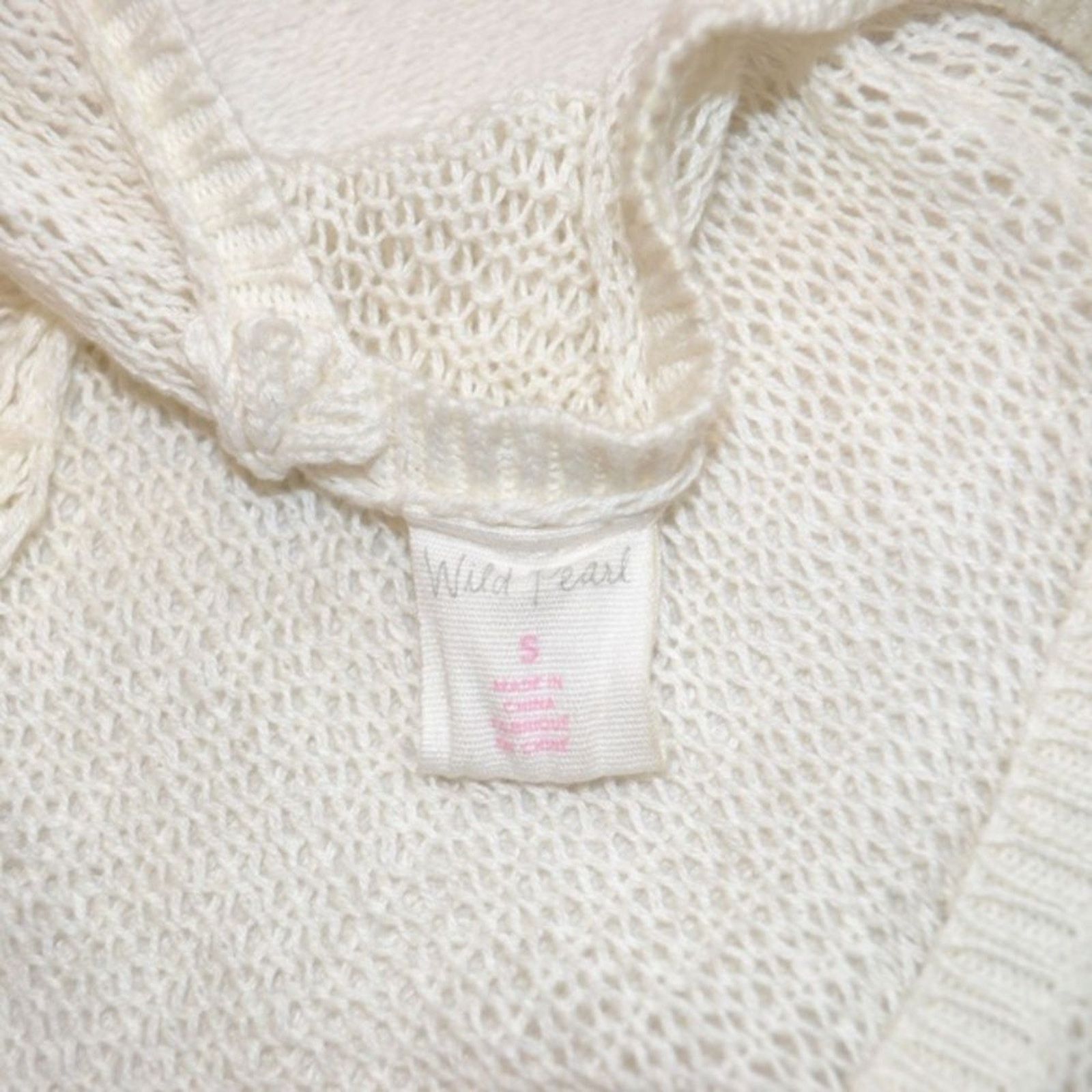 Other Wild Pearl White and Green Striped Knit Cardigan | Sz S Size S / US 4 / IT 40 - 4 Thumbnail