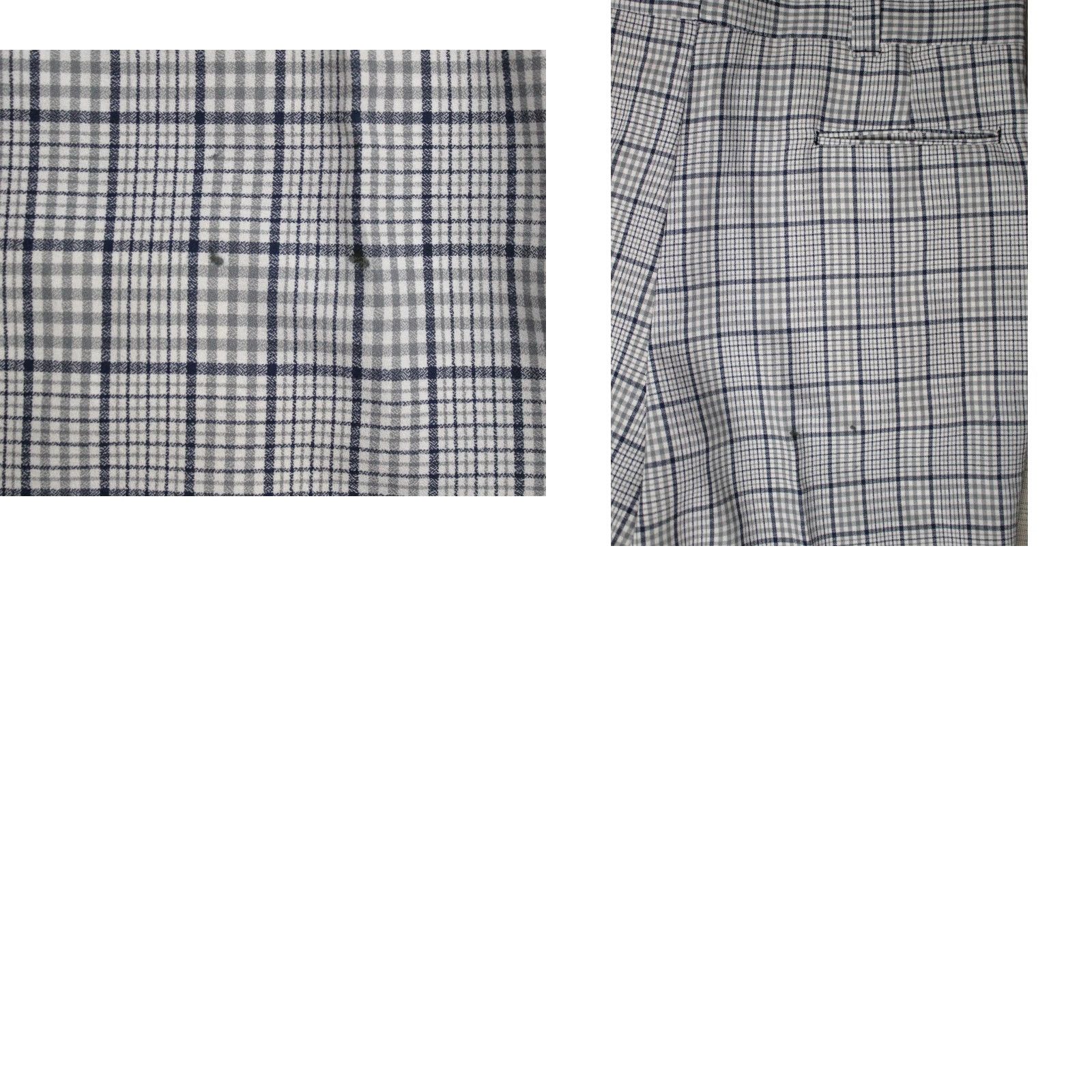 Vintage VINTAGE Men’s VTG NOS 1970s Grey Blue & White Plaid Pants 36x29 Polyester Disco Golf Mens Size US 36 / EU 52 - 8 Thumbnail
