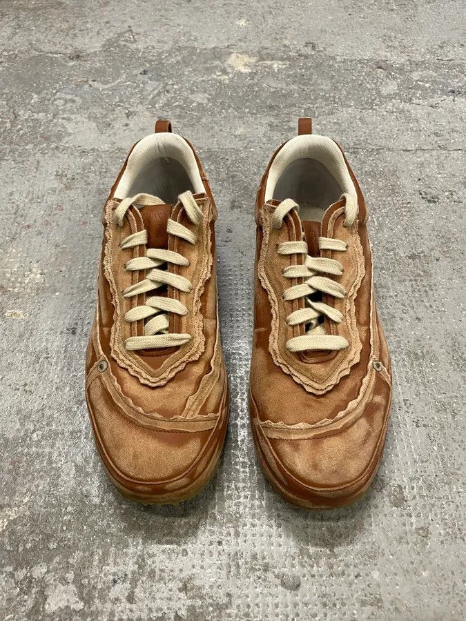 Loewe Loewe Brown Deconstructed Faded Leather Shoes Size US 12 / EU 45 - 3 Thumbnail