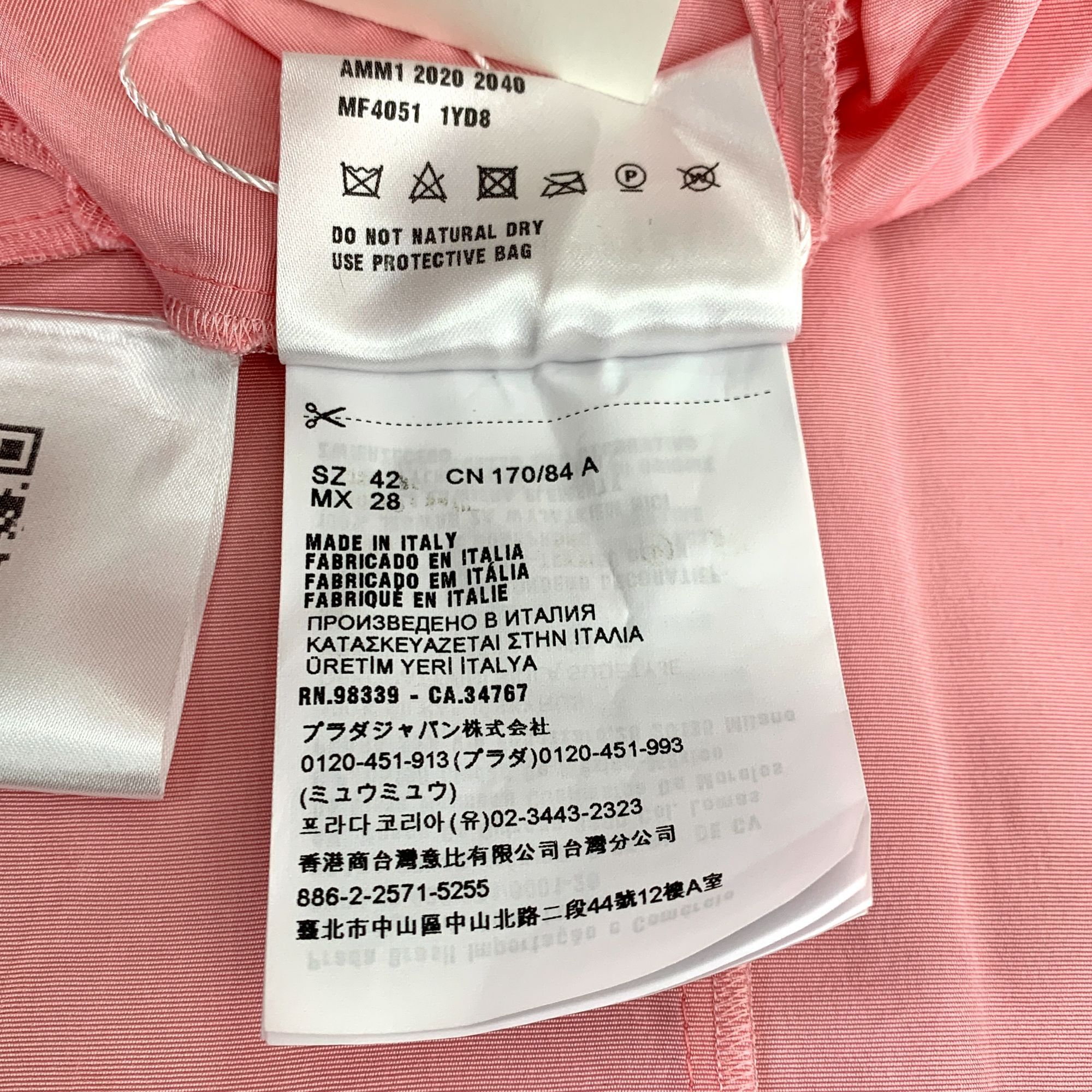 Miu Miu [Miu Miu] H11413 Pink Lace Backless Puff Sleeve Dress 42 EU Size M / US 6-8 / IT 42-44 - 12 Thumbnail