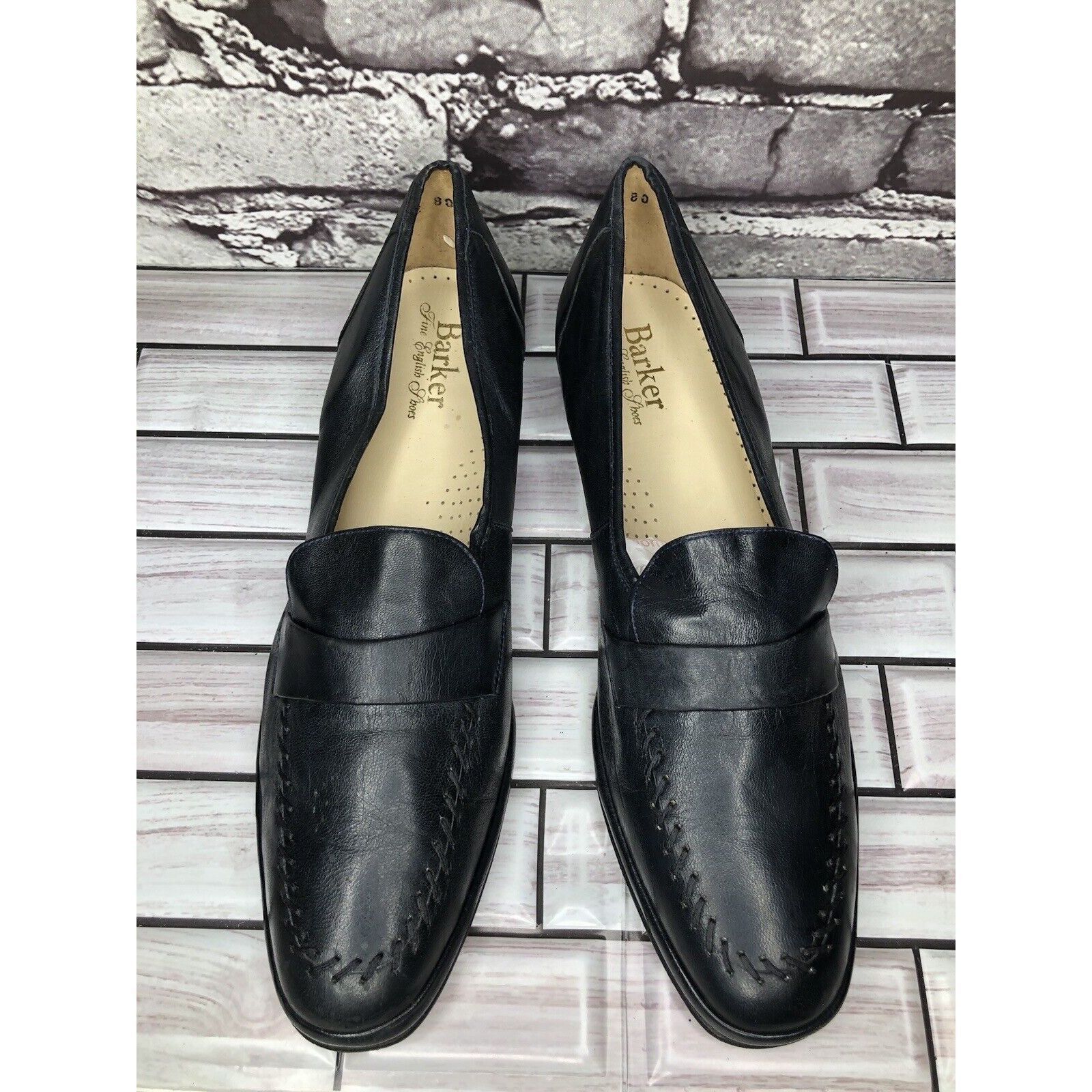 Barker Barker Flex Fine English Shoes Navy Blue Leather Loafers Wom Size US 7.5 / IT 37.5 - 10 Thumbnail