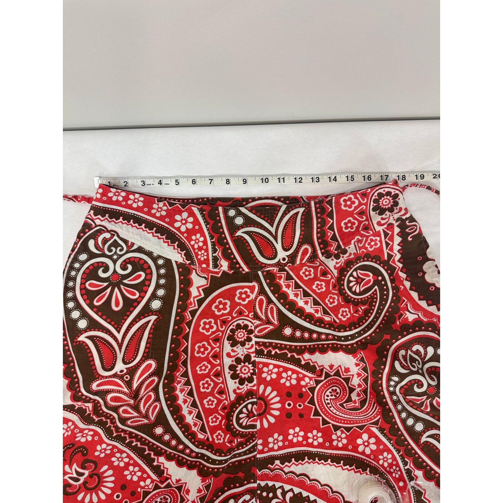 Other Talbots Paisley Print Red Brown Skirt Cotton - Women Size 14 Size 36" / US 14 / IT 50 - 4 Thumbnail