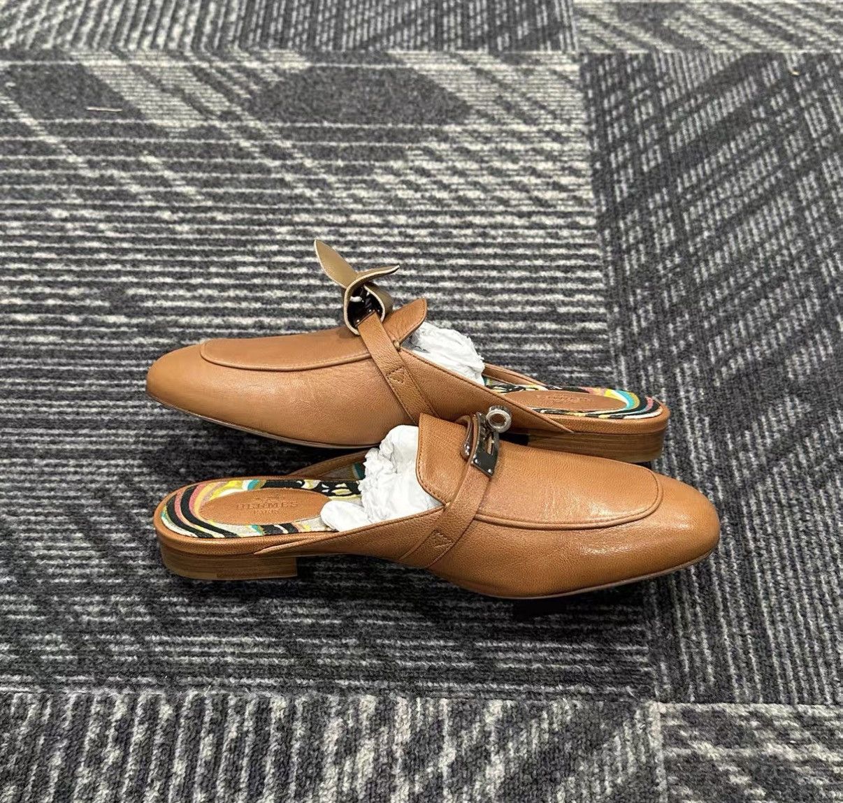 Hermes Hermès Kelly Brown Silver Buckle Mules J42 Size US 8 / IT 38 - 5 Thumbnail