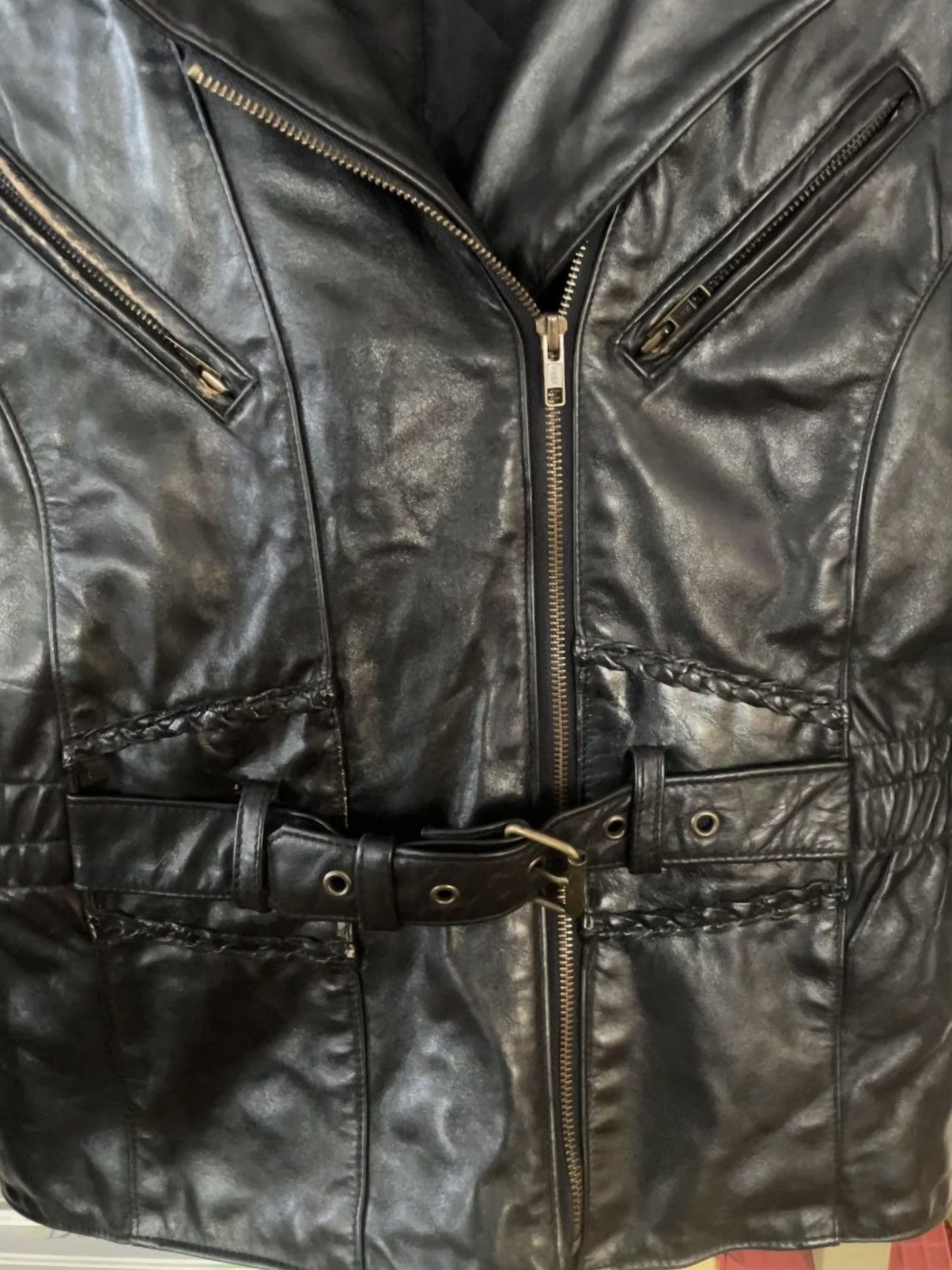 Other Vintage Unbranded Women’s Black Leather Motorcycle Sz Small Size S / US 4 / IT 40 - 5 Thumbnail