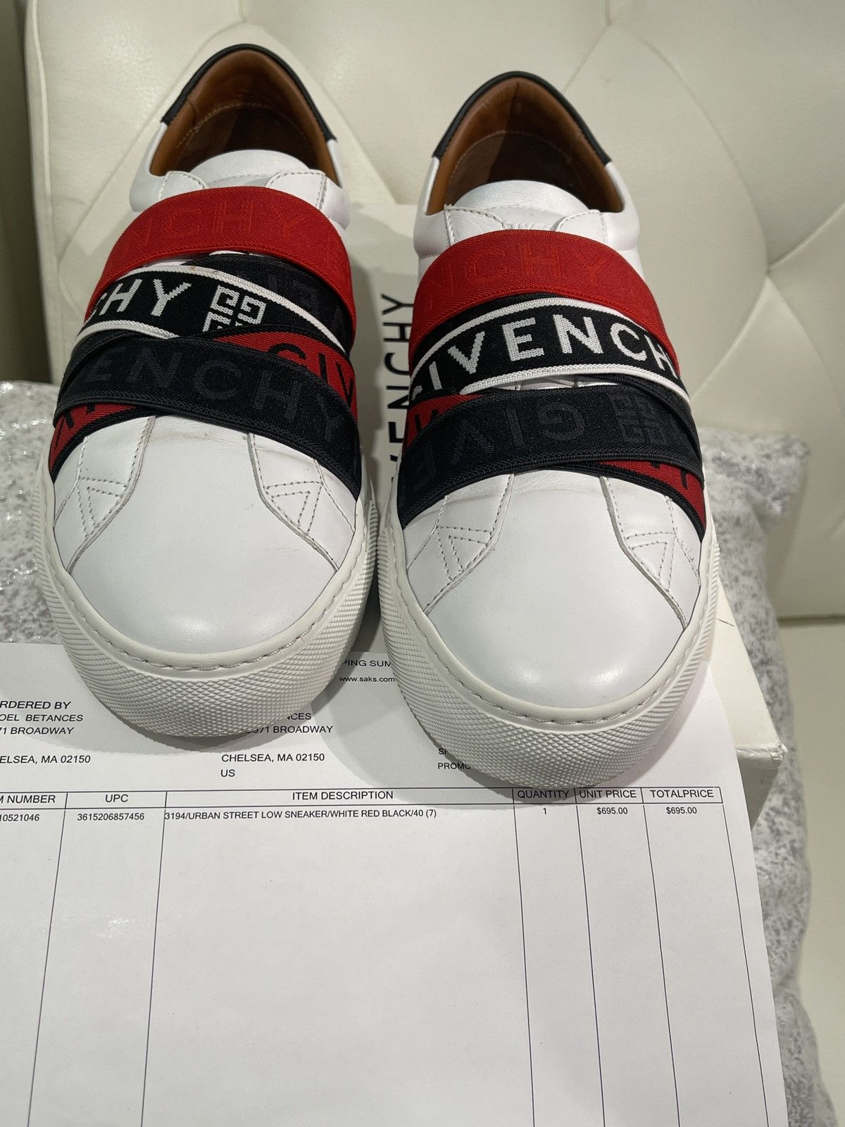 Givenchy 3194/URBAN STREET LOW SNEAKER/WHITE RED BLACK/ Size US 7 / EU 40 - 4 Thumbnail