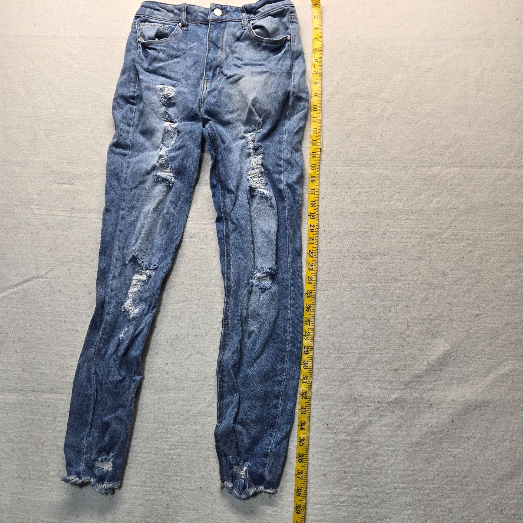 Vintage Tinseltown Jeans Blue High Rise Mom Distressed Adult Women's Size 8 Womens Size 30" / US 8 / IT 44 - 7 Thumbnail