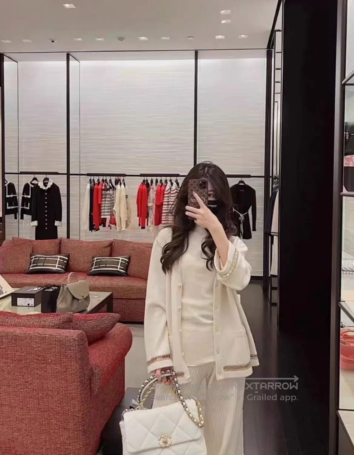 Chanel Chanel size 42 Track Series Cashmere knit cardigan jacket| Size L / US 10 / IT 46 - 2 Thumbnail