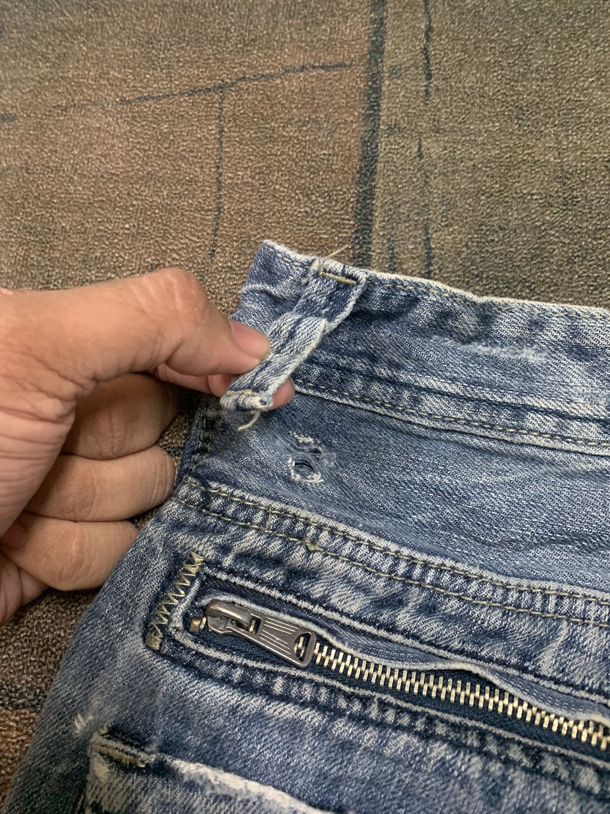 Japanese Brand DISTRESSED PUNK SLIM JEANS LOT OF BUTTON BY TAKESHY KUROSAWA Size US 31 - 14 Thumbnail