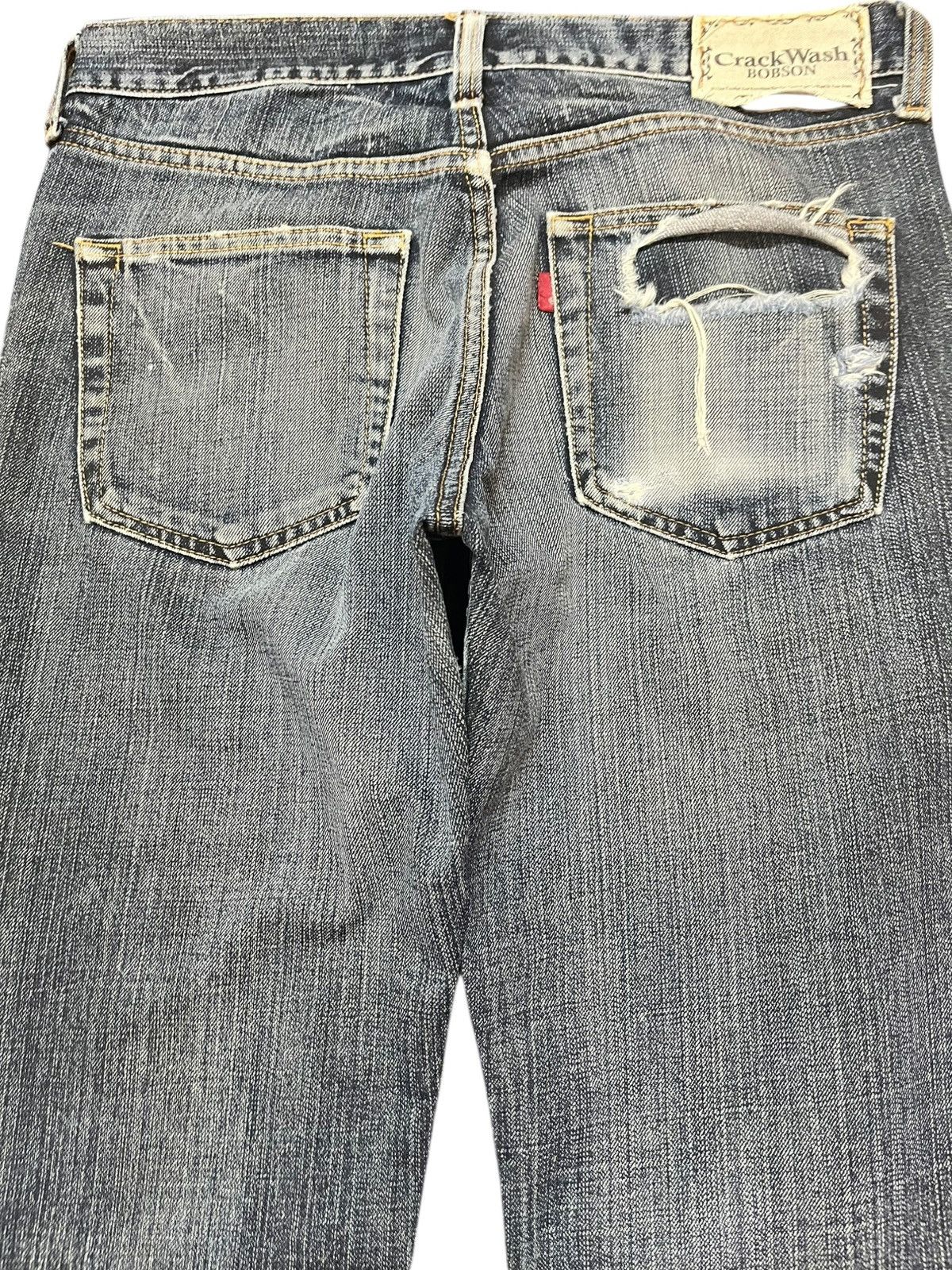 Japanese Brand Vintage Bobson Crackwash Flare Distressed Denim Size US 31 - 6 Thumbnail
