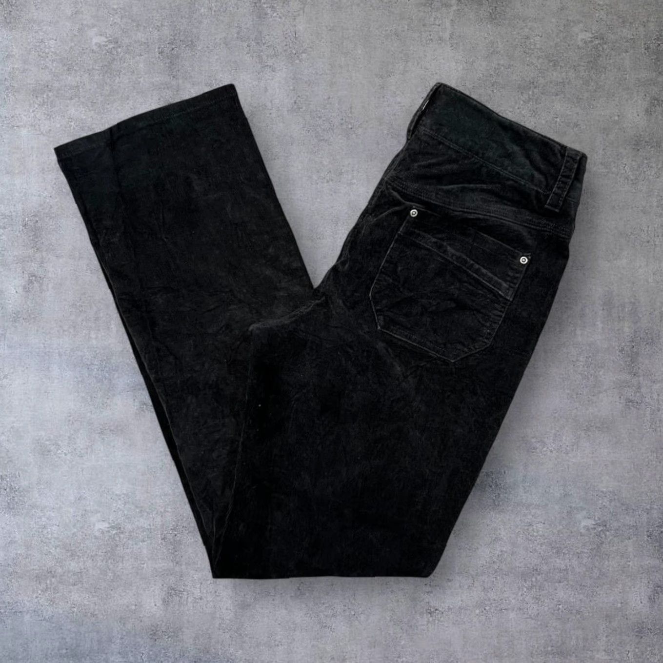 Vintage Tribal Classic Slim Fit Black Corduroy Cord Trousers Women UK 6 32W Jeans Size 28" / US 6 / IT 42 - 2 Thumbnail