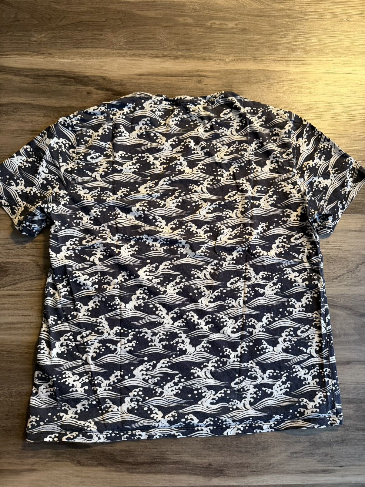 Sandro Navy Blue Hokusai Waves T-shirt Size US M / EU 48-50 / 2 - 2 Thumbnail