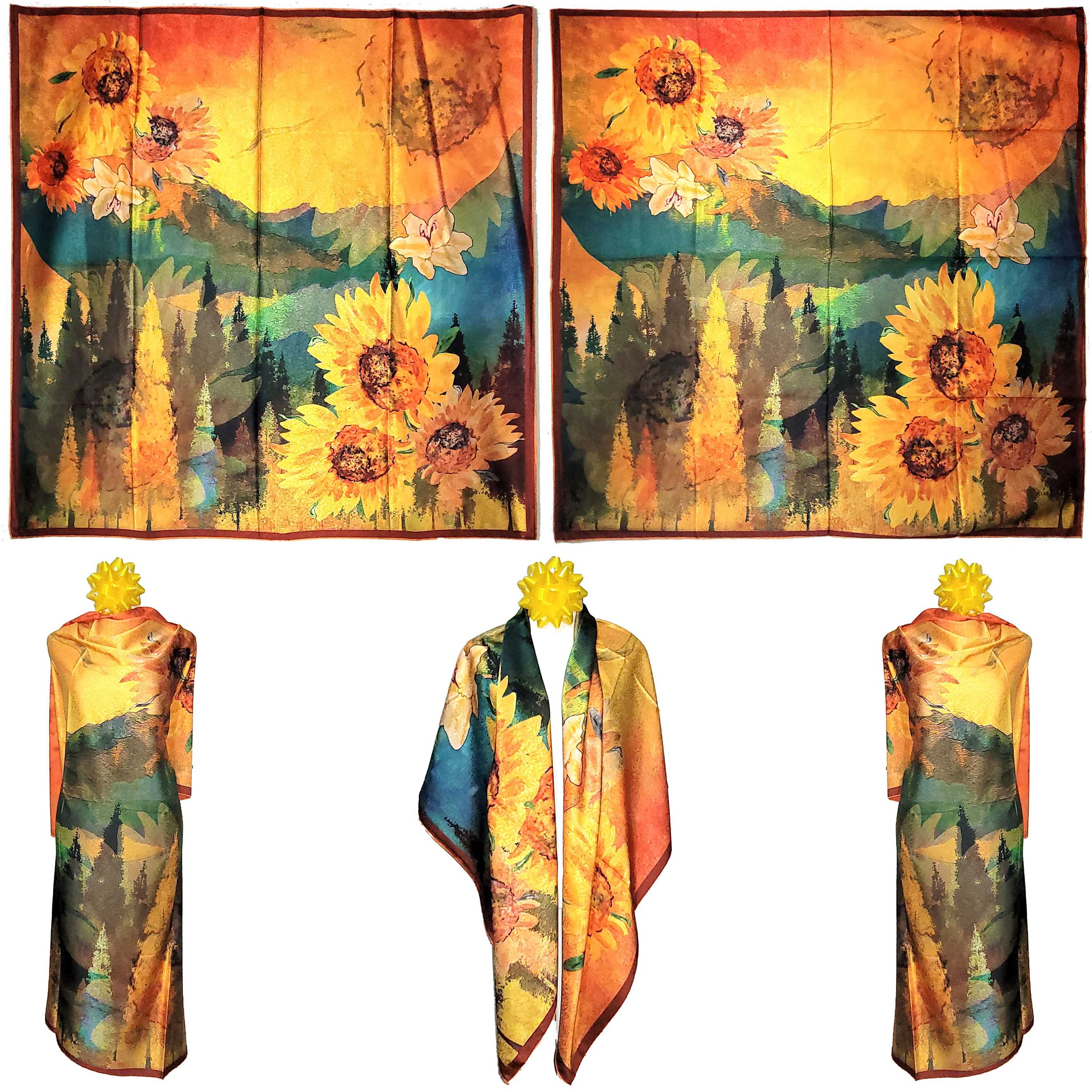 Other NWT Double Sided Silk Scarf 52"x52" Large Square Wrap 3244 Size ONE SIZE - 1 Thumbnail