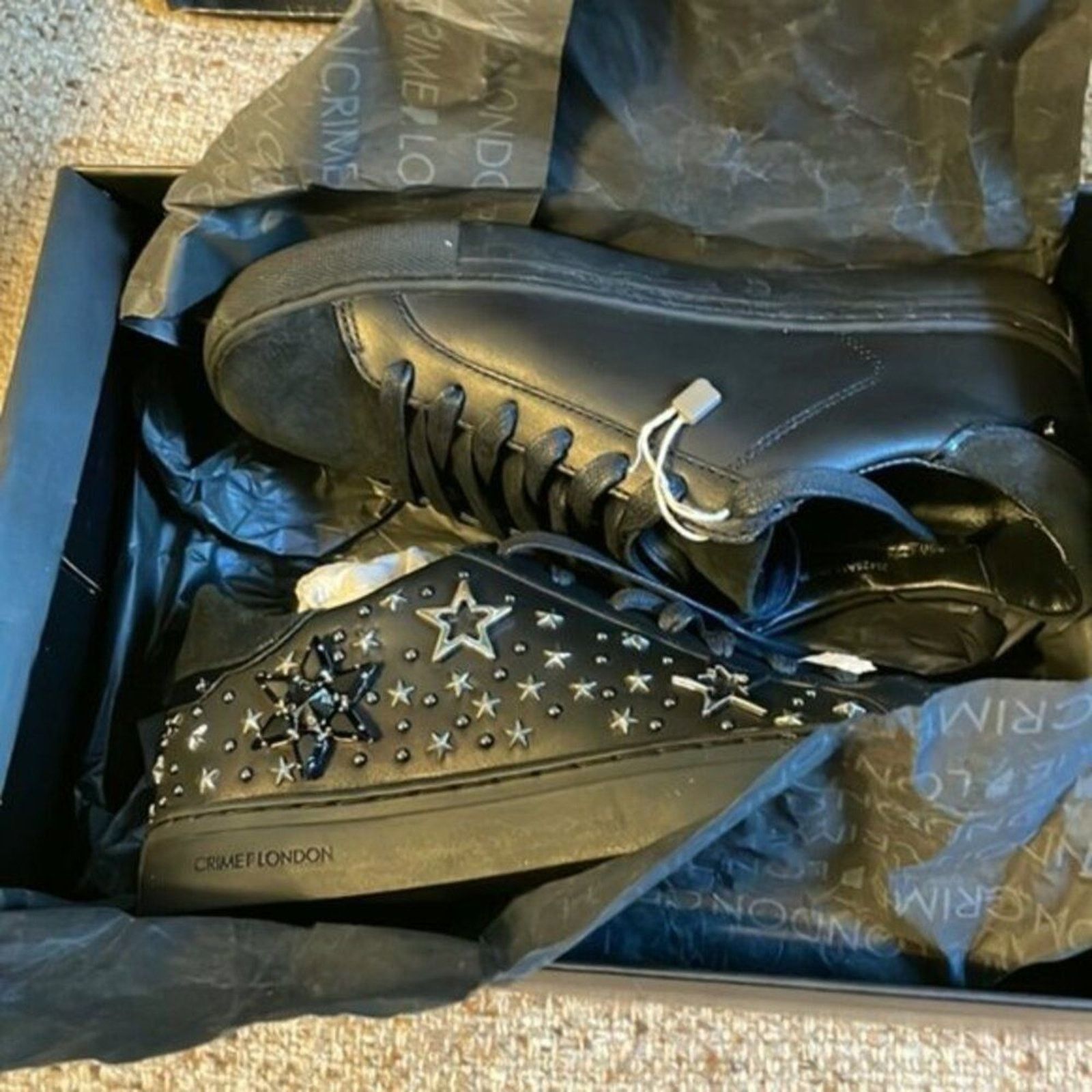 Crime London Crime London Sneaker with black with silver stars size 6 Size US 6 / IT 36 - 7 Thumbnail