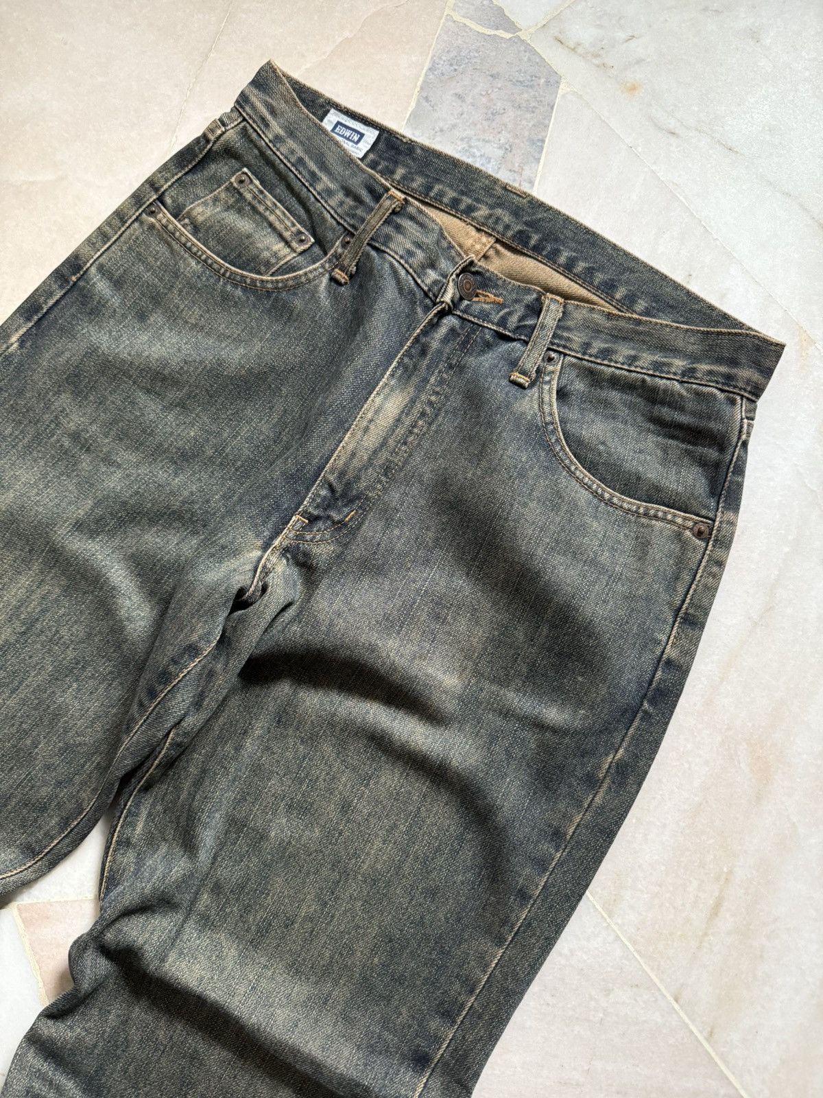 Japanese Brand Vintage 90s Edwin 404 rusty pants Size US 31 - 4 Thumbnail