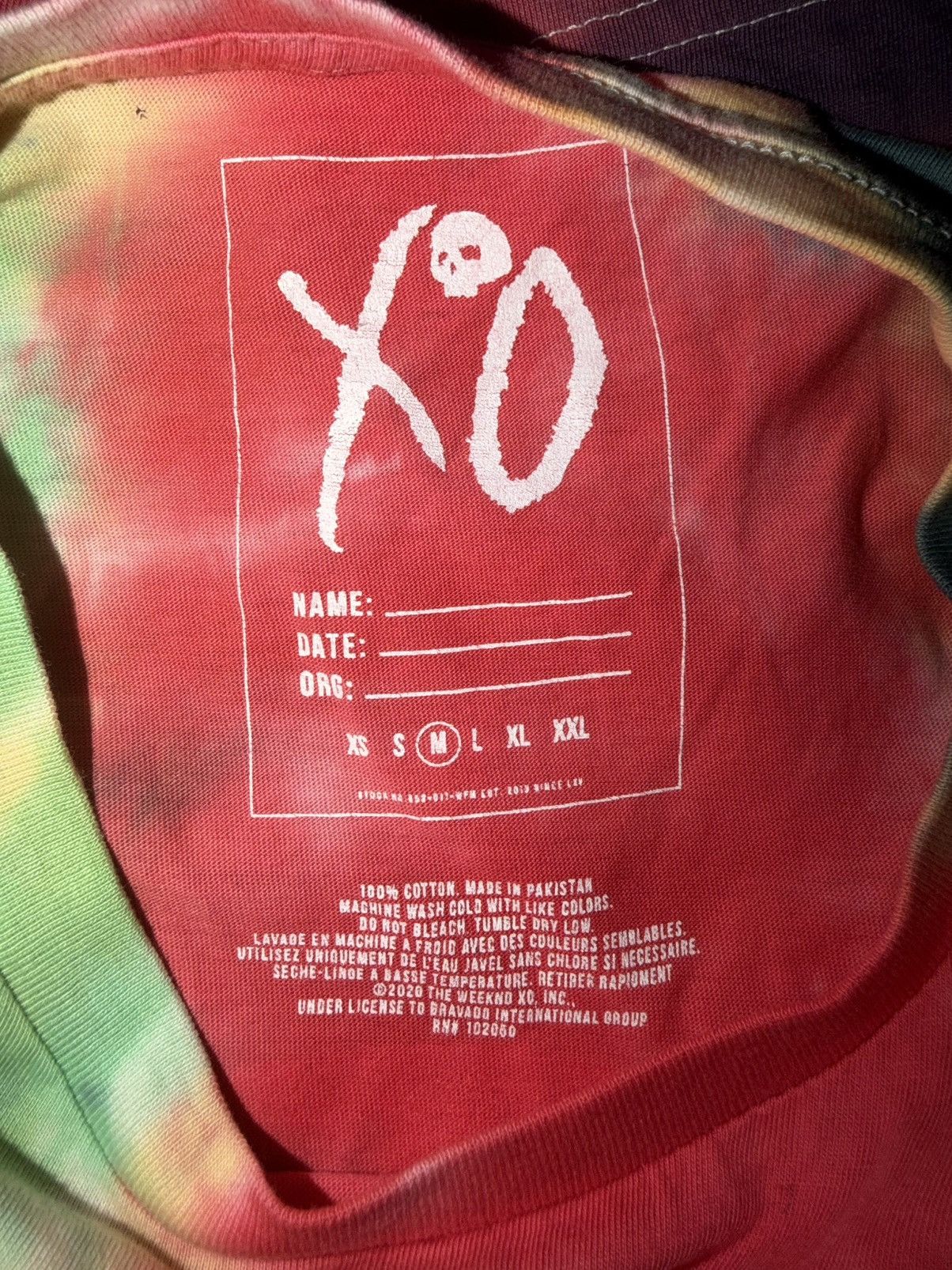 XO XO NAV Turks Tie Dye Skull T-Shirt 2020 Rap Tee Travis Scott Size US M / EU 48-50 / 2 - 3 Thumbnail